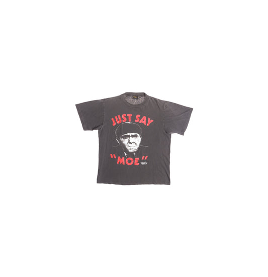 Just Say "Moe" Black Graphic T-shirt - Three Stooges