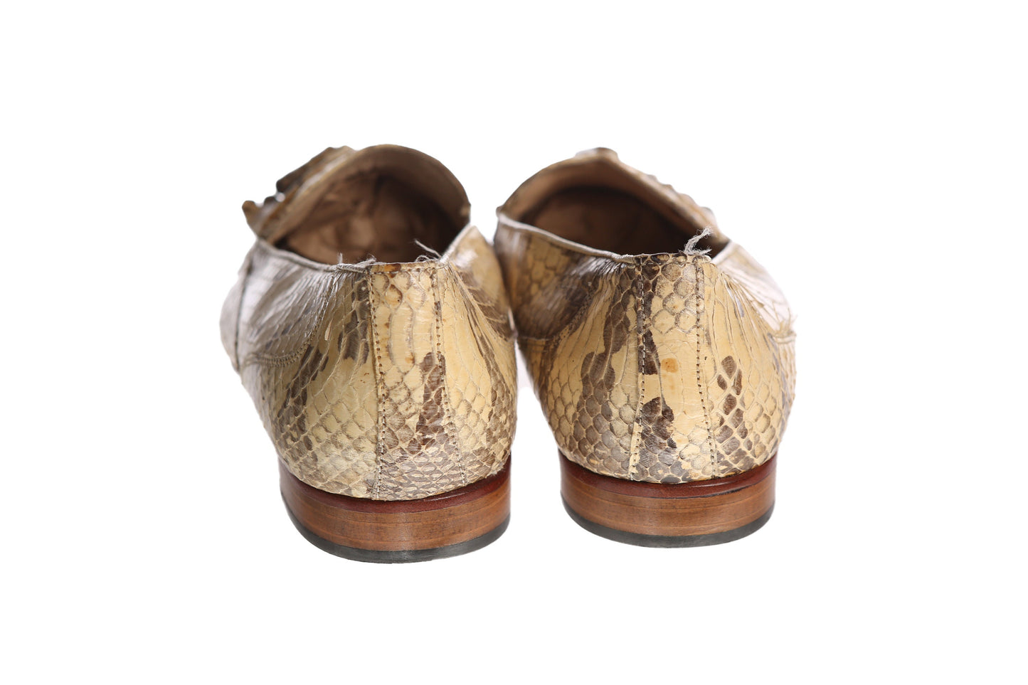 Vintage Men's Snakeskin Leather Loafer Shoes / Size US 9