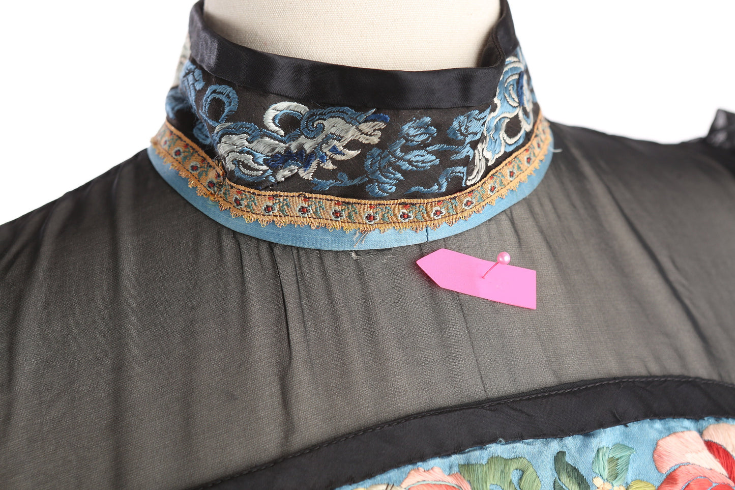 Vintage women Black Embroidered Evening Dress