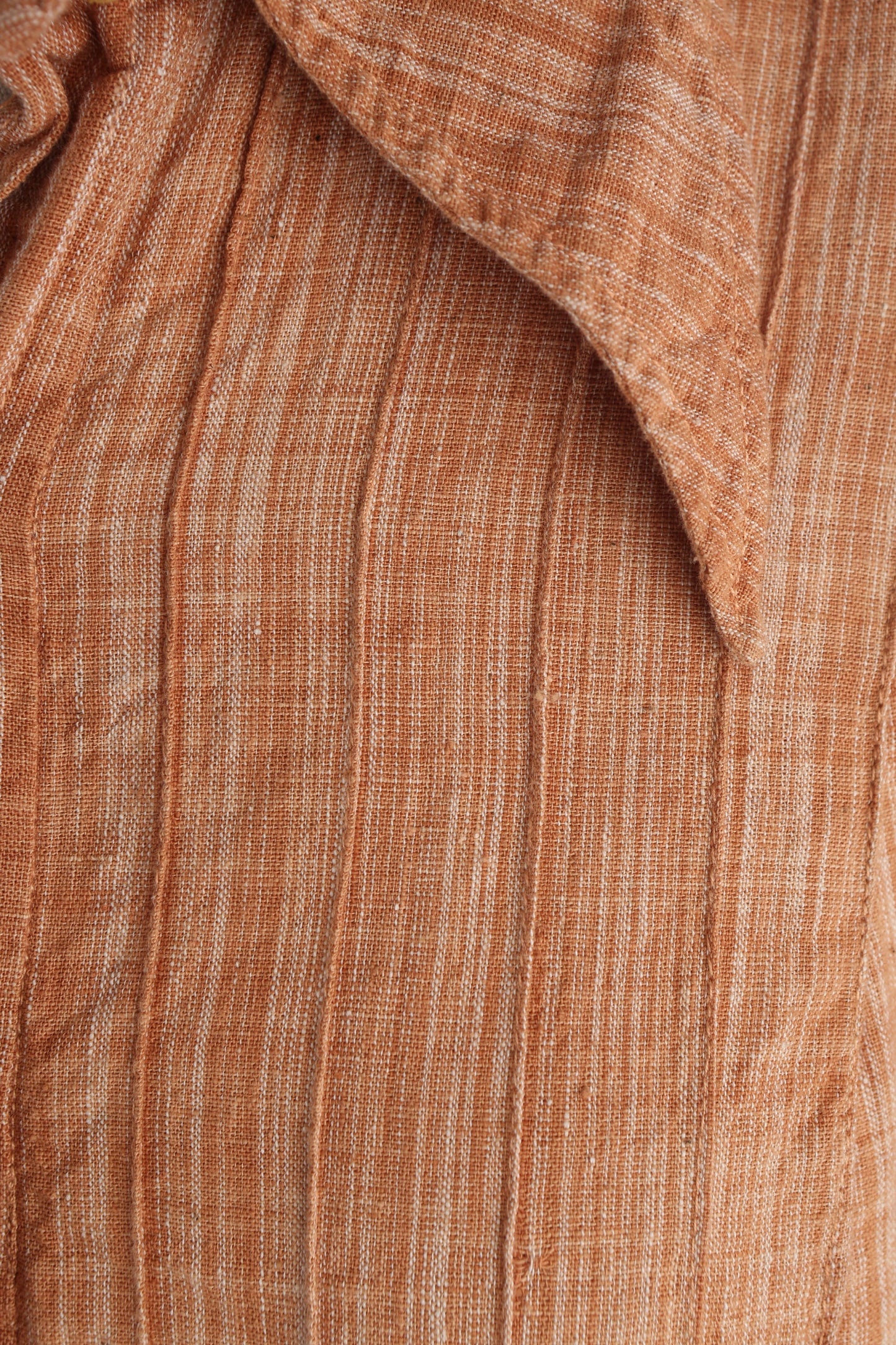 Vintage Women 70s Cotton Collared Dress / Made in India