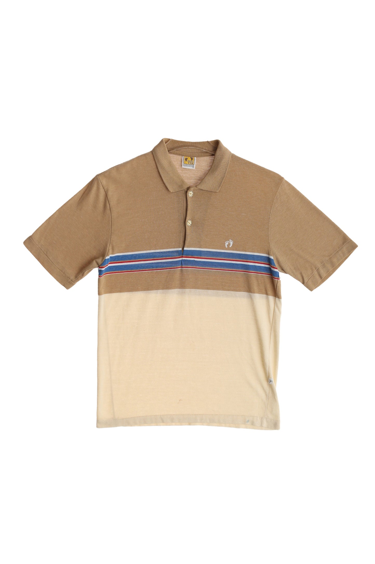 Vintage Hang Ten Striped Polo Shirt / Estimated Era: 70s - 80s