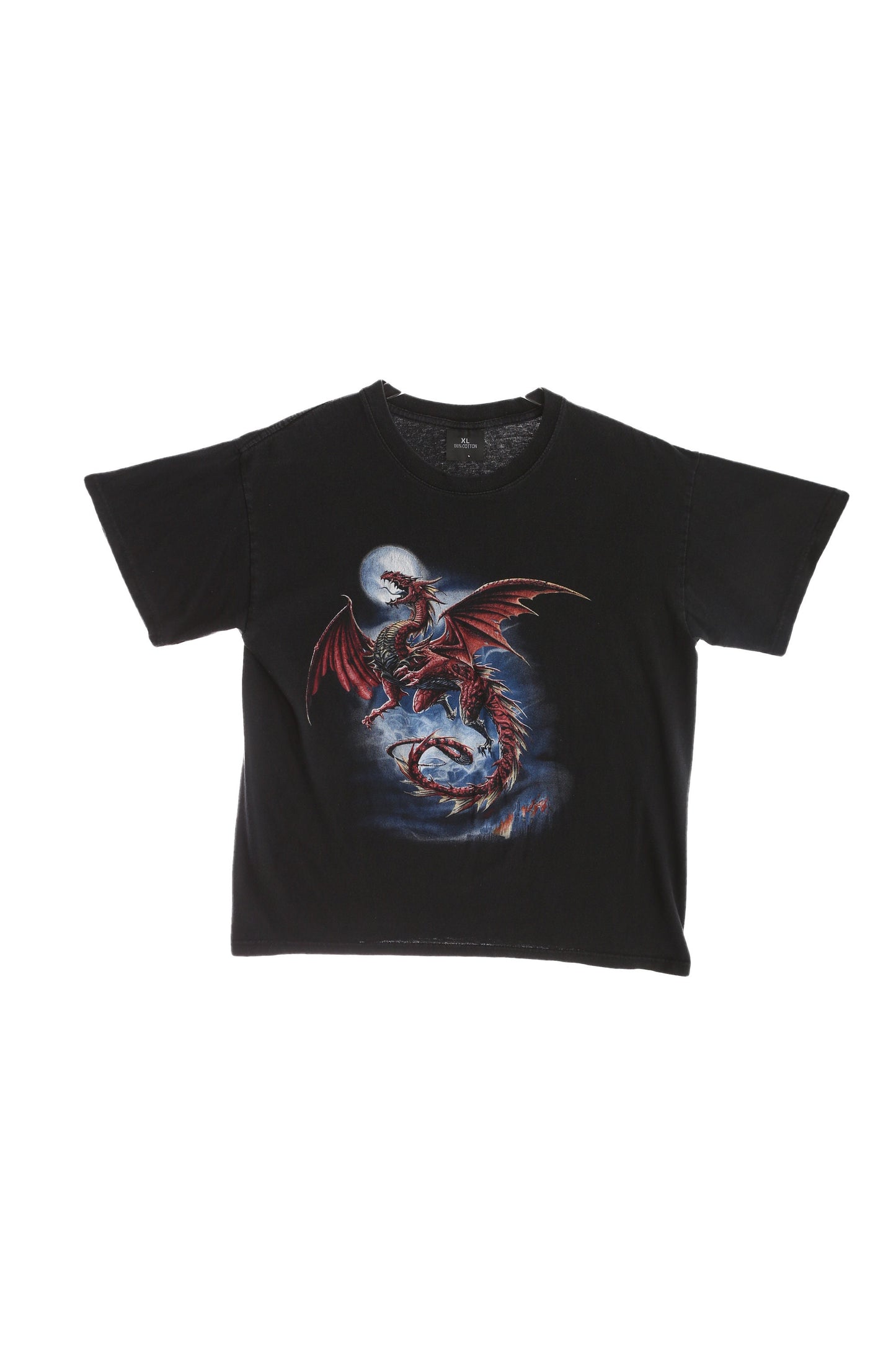 Dragon Print Vintage Graphic T-shirt