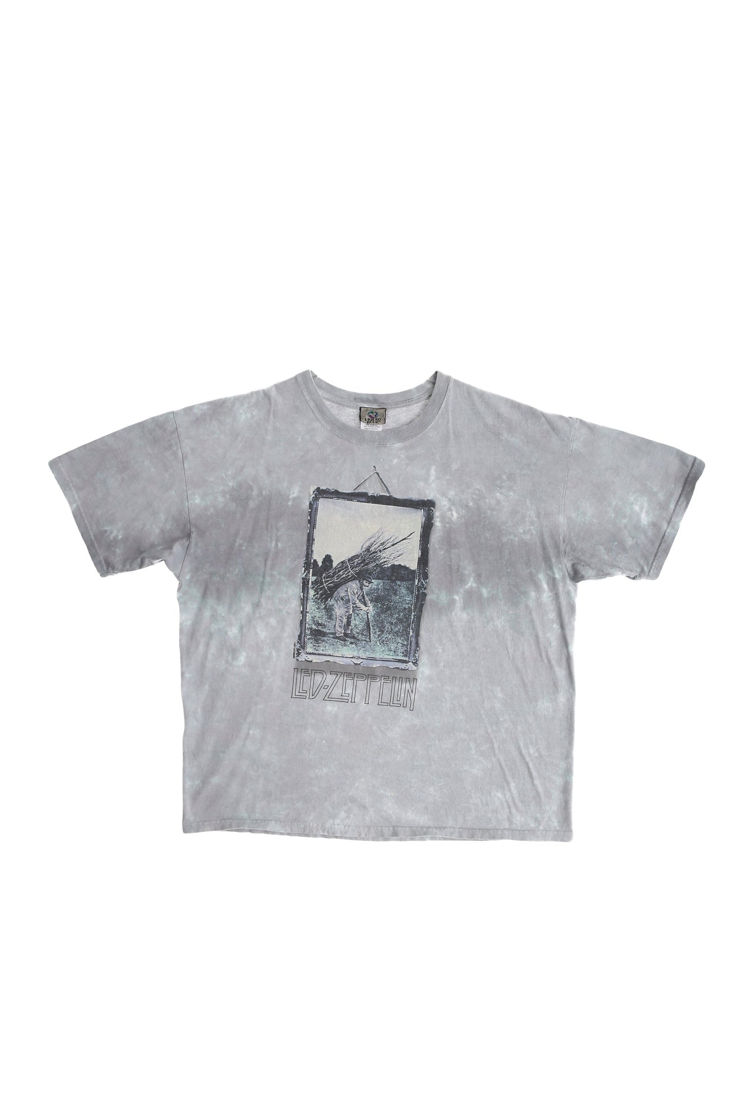 Vintage Led Zeppelin Gray Tie Dye Rock T-shirt by Liquid Blue