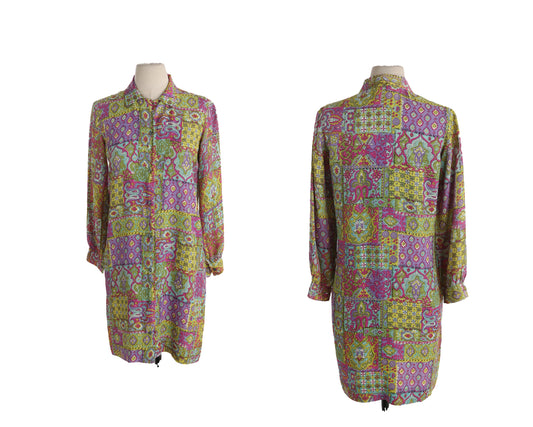 Vintage Mod Floral Print Dress