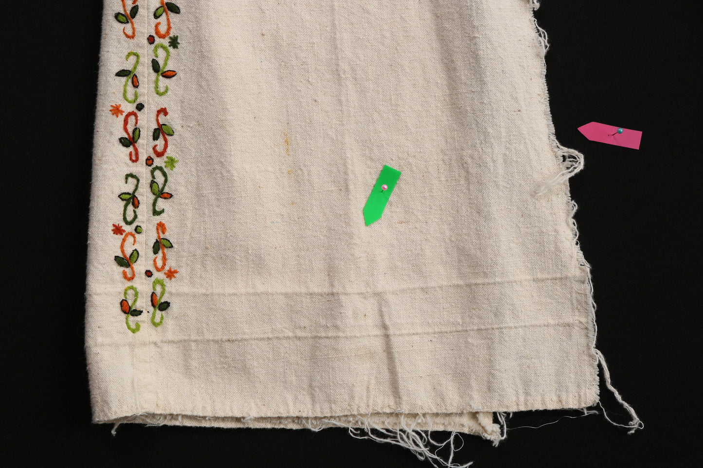 70s Bell Bottom Pants with Embridered Floral Details