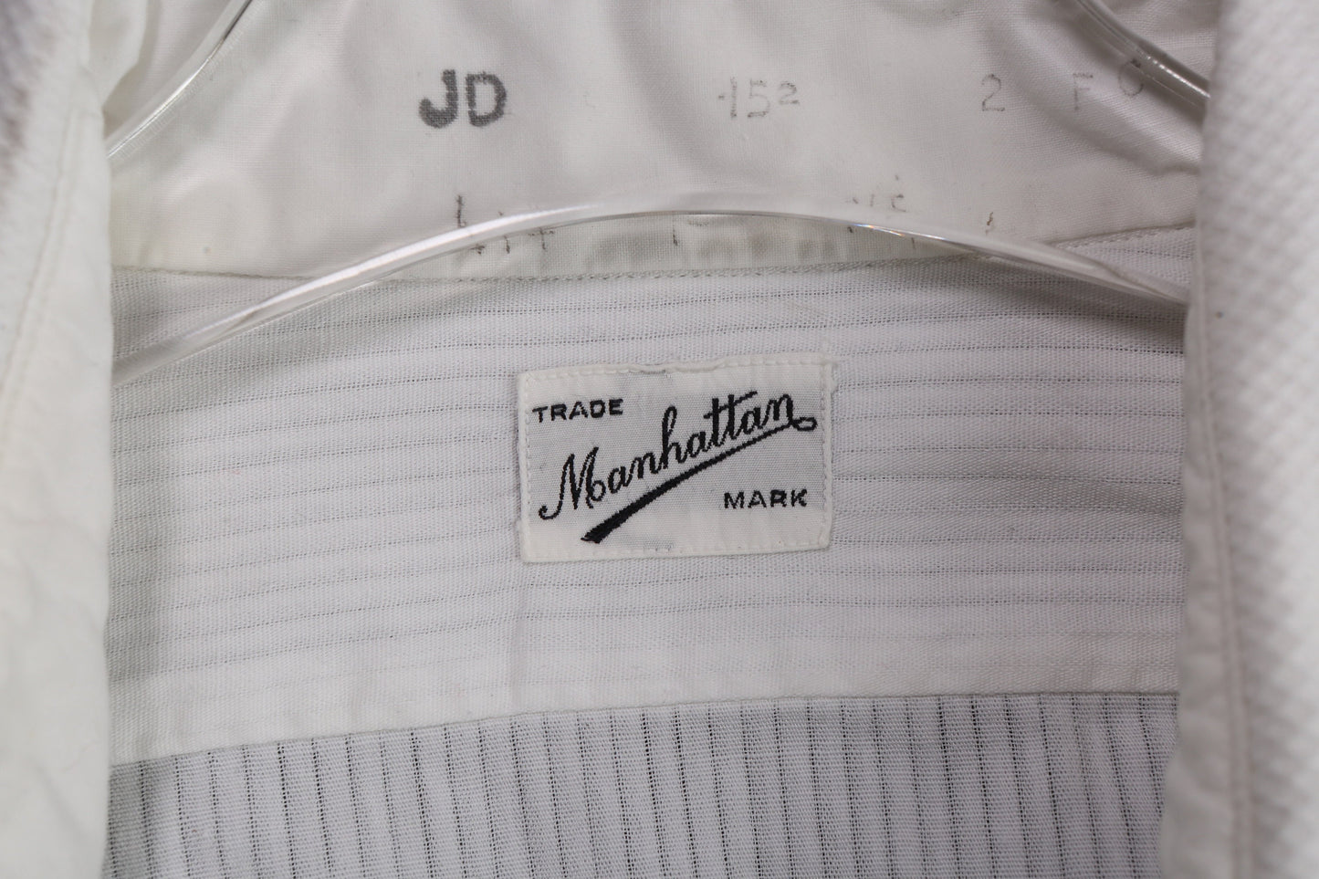 Vintage Men's White Tuxedo Shirt / Estimated Era 50s - 60s by Manhattan