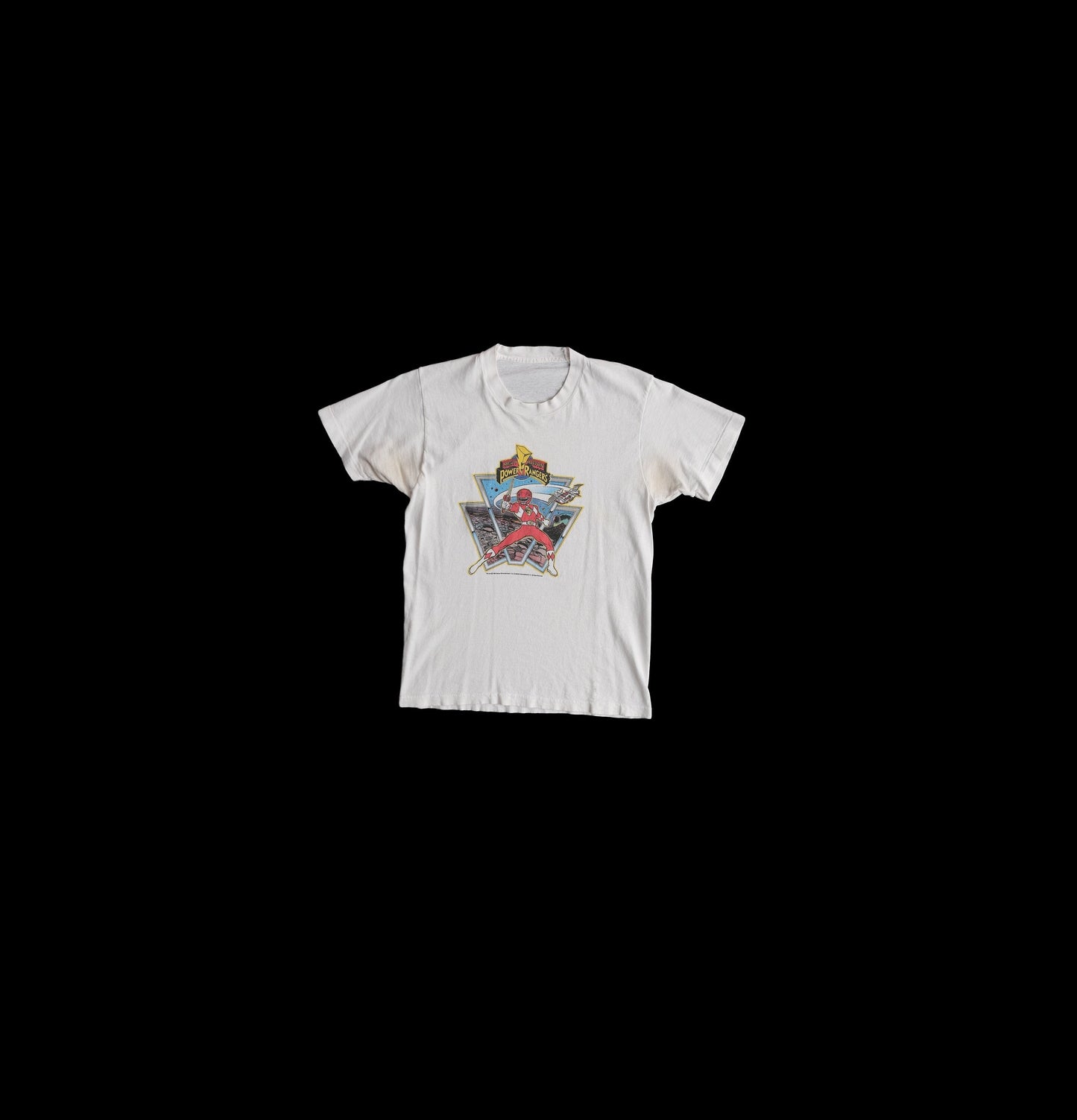 Vintage Power Rangers White Graphic T-shirt