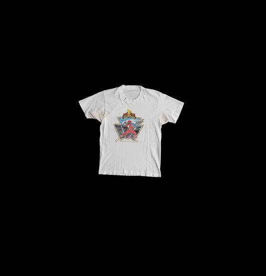 Vintage Power Rangers White Graphic T-shirt