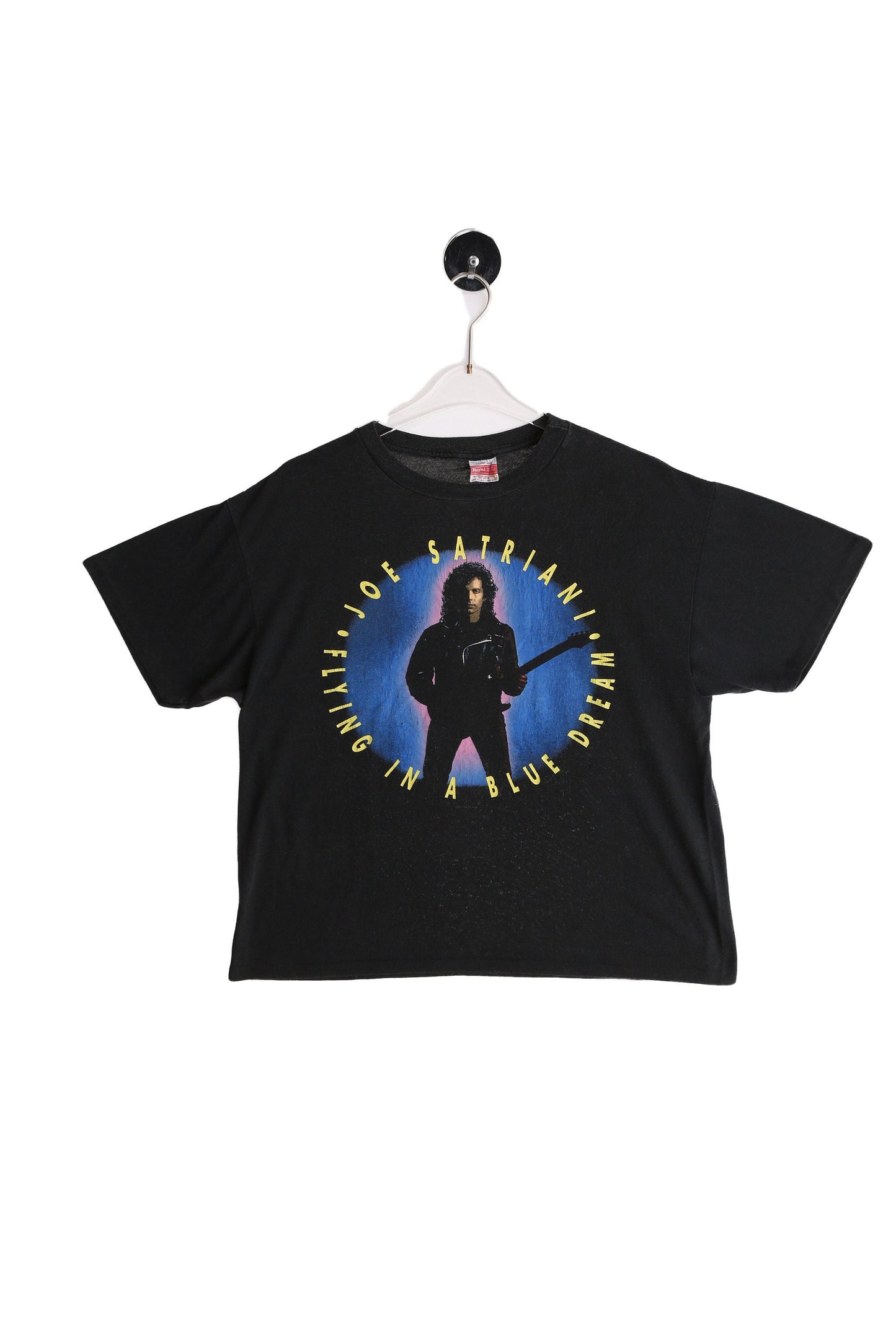 Vintage 1990 World Tour Joe Satriani flying in a Blue Dream Rock Graphic T-shirt