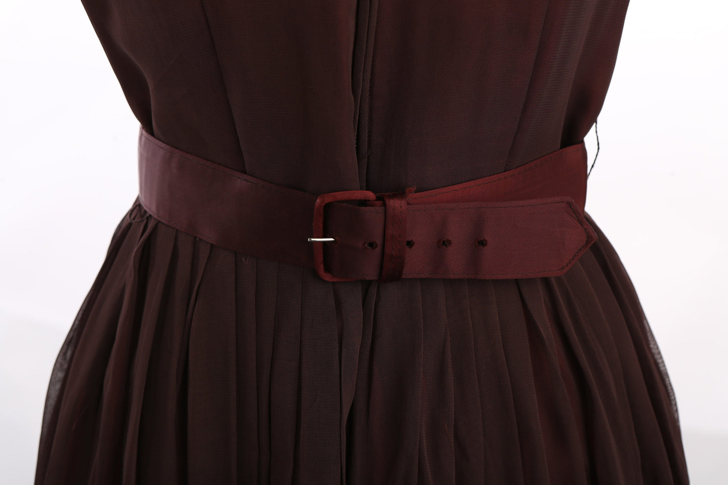 Vintage 1950s Brown Evening Sleeveless Dress