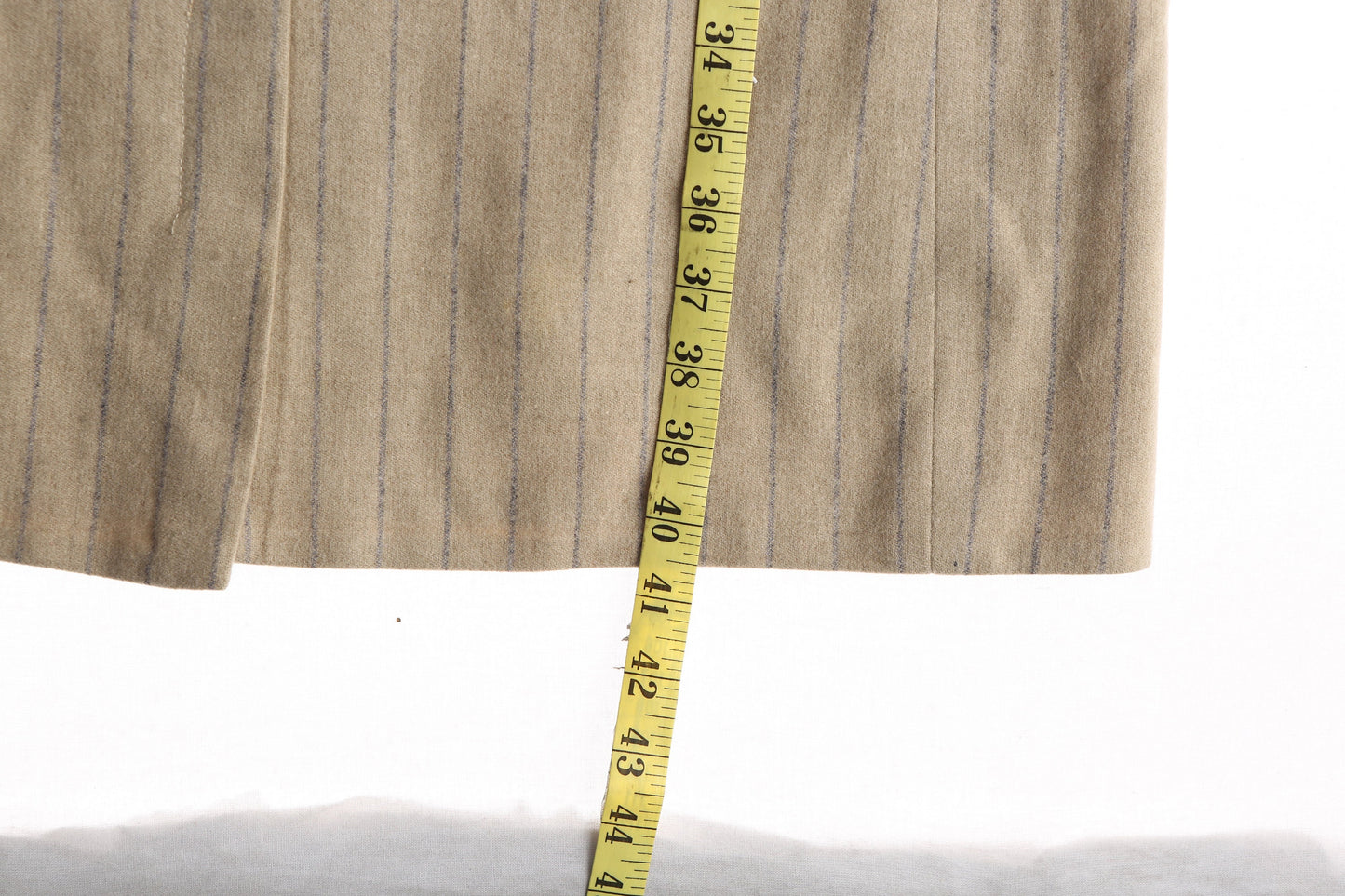 Vintage Women Beige Winter Coat Striped Pattern / Joan Leslie by Kasper