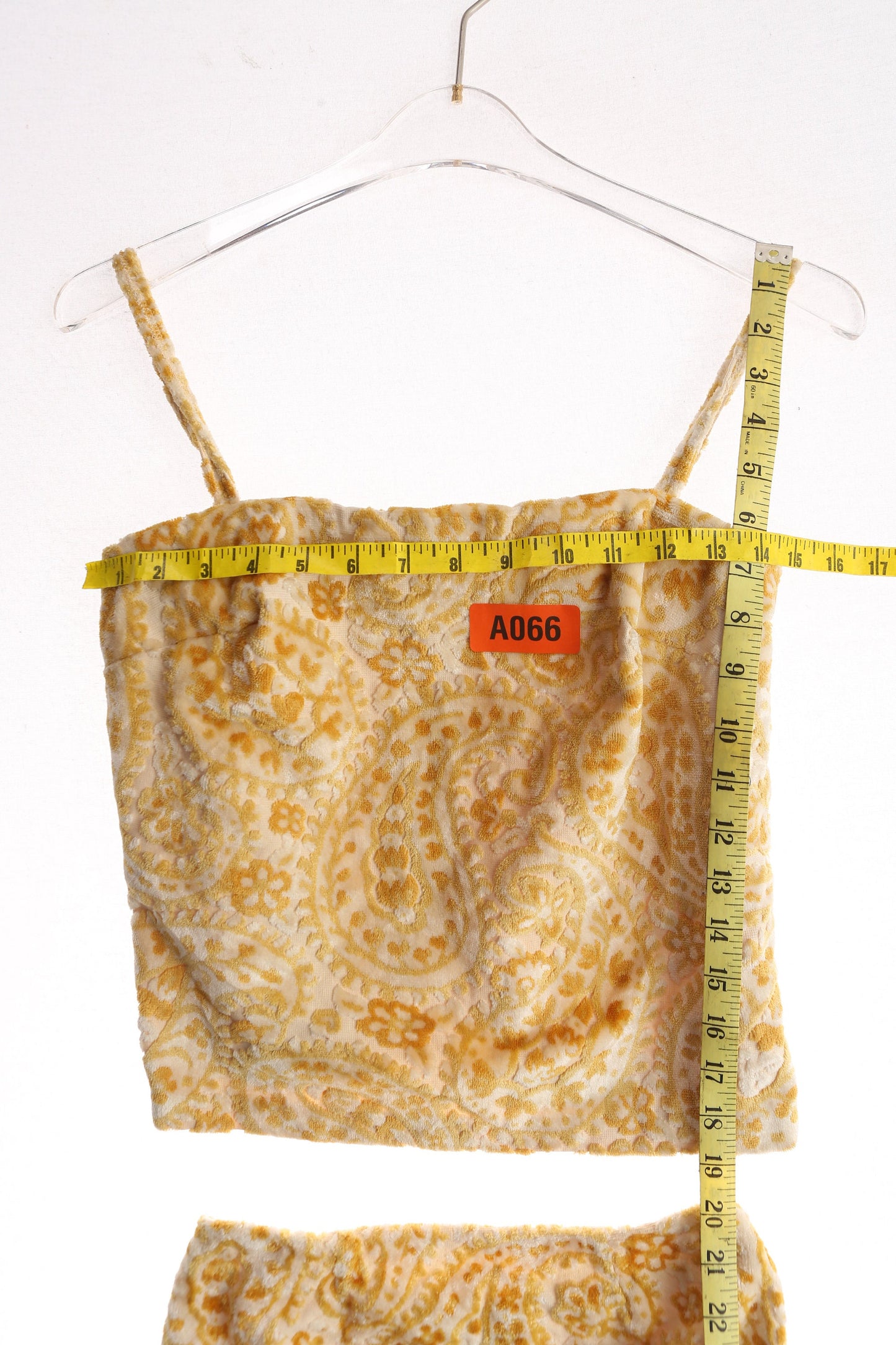 Vintage 2 Piece Beach Suit / Terrycloth with Paisley Pattern / Estimated Era 1960s - 1970s