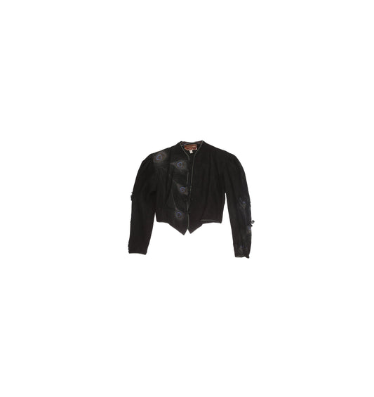 Vintage Women Black Suede Jacket