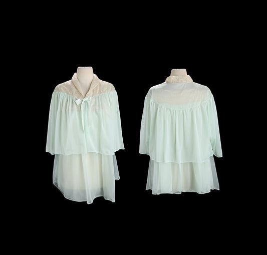 Vintage Women's Blue Nightgown Set