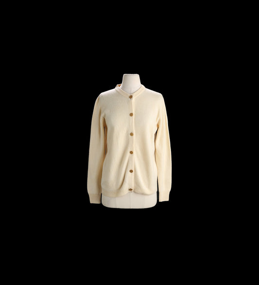 Vintage Women Beige Cardigan Sweater