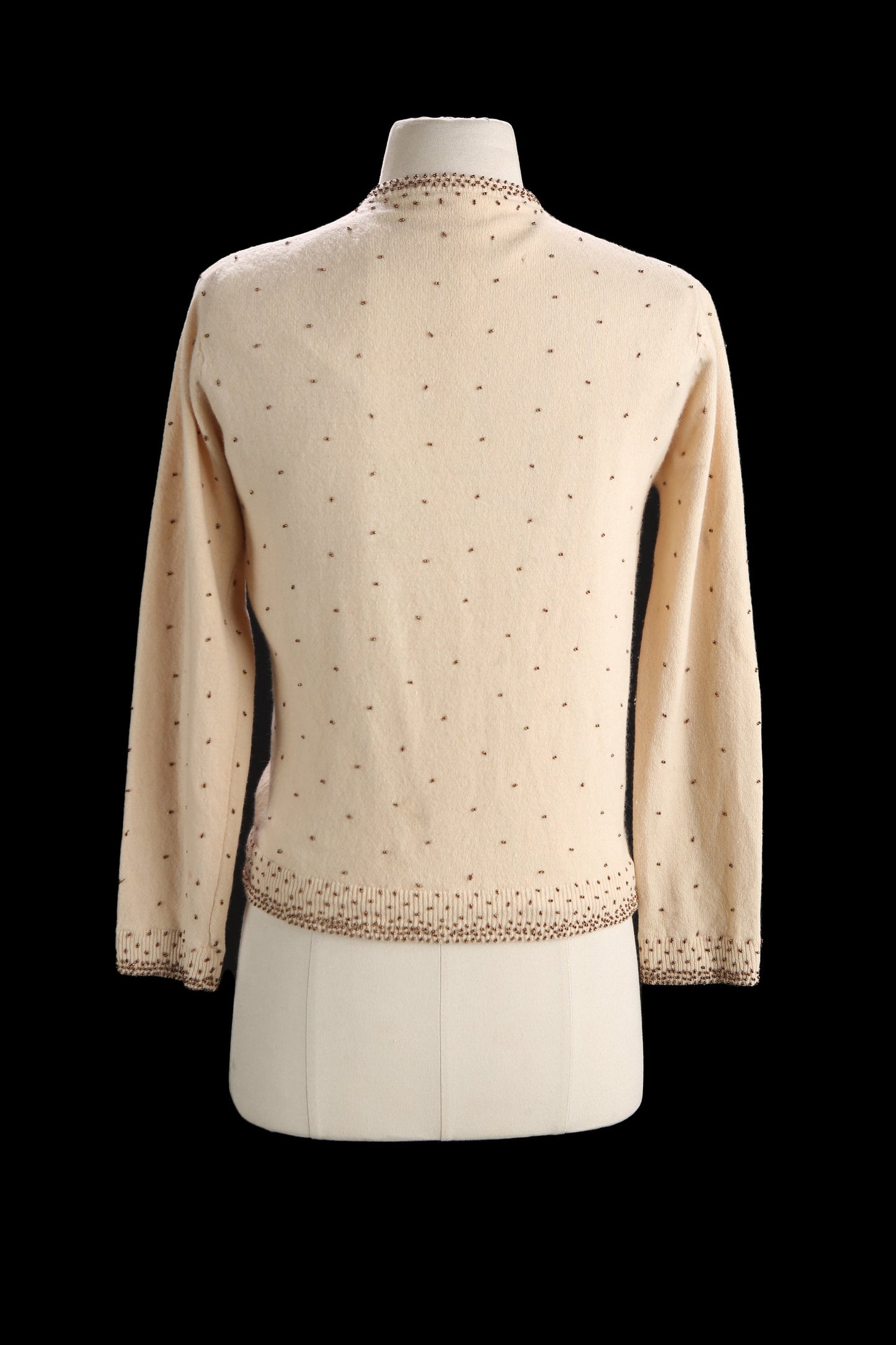 Vintage Women Brown Cardigan Beaded Sweater