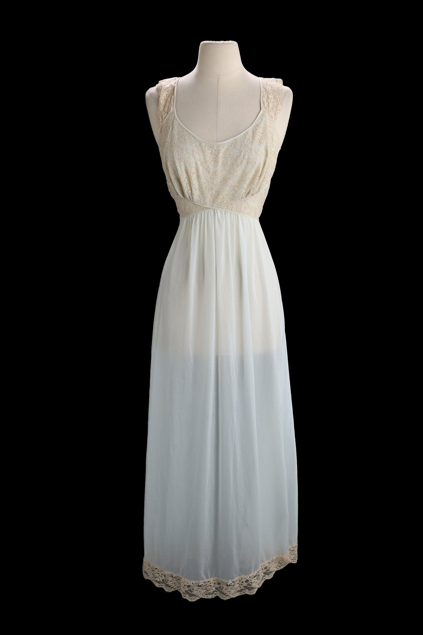 Vintage Women Blue Slip Nightgown Dress