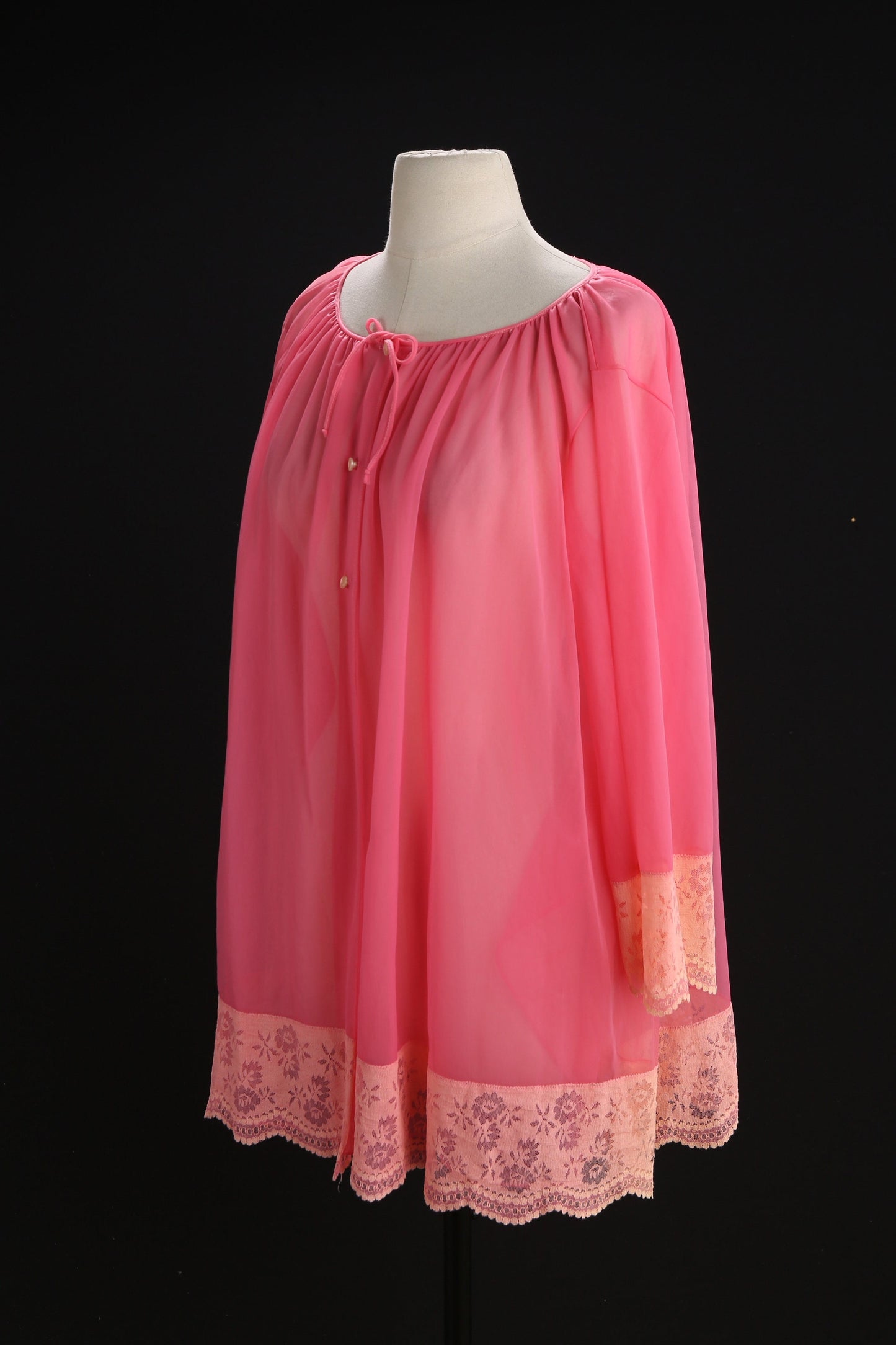 Vintage Women Pink Nightgown Blouse