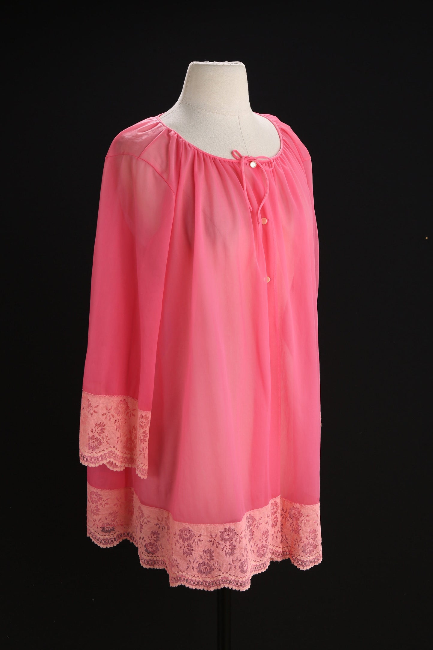 Vintage Women Pink Nightgown Blouse