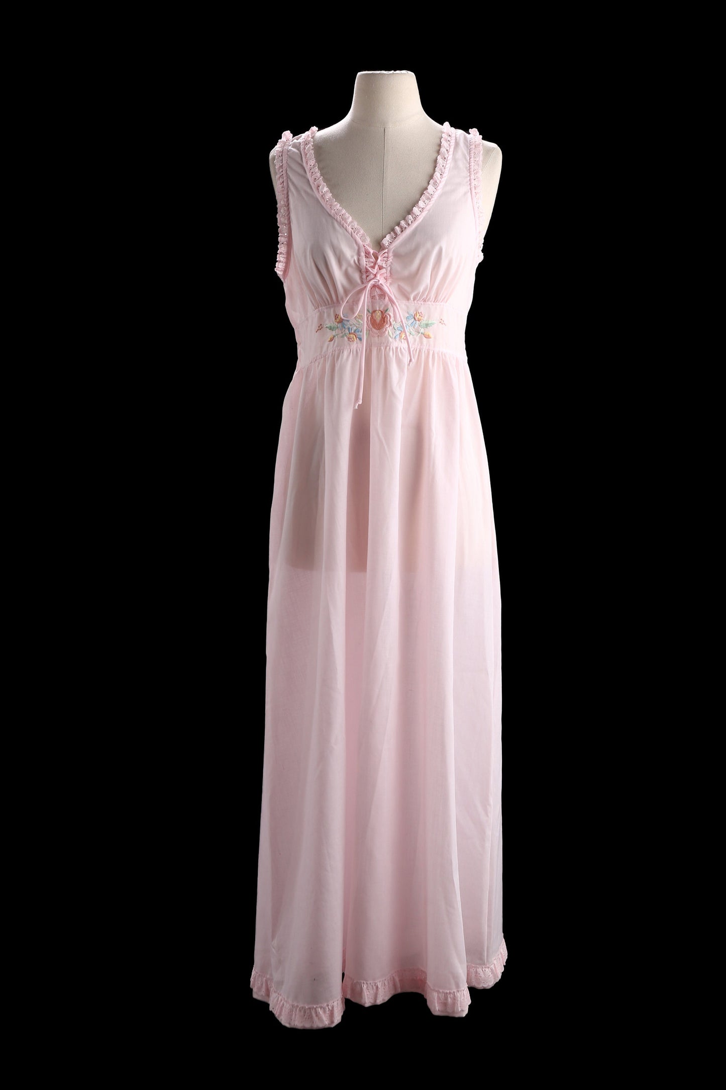 Vintage Women Pink Slip Nightgown Dress