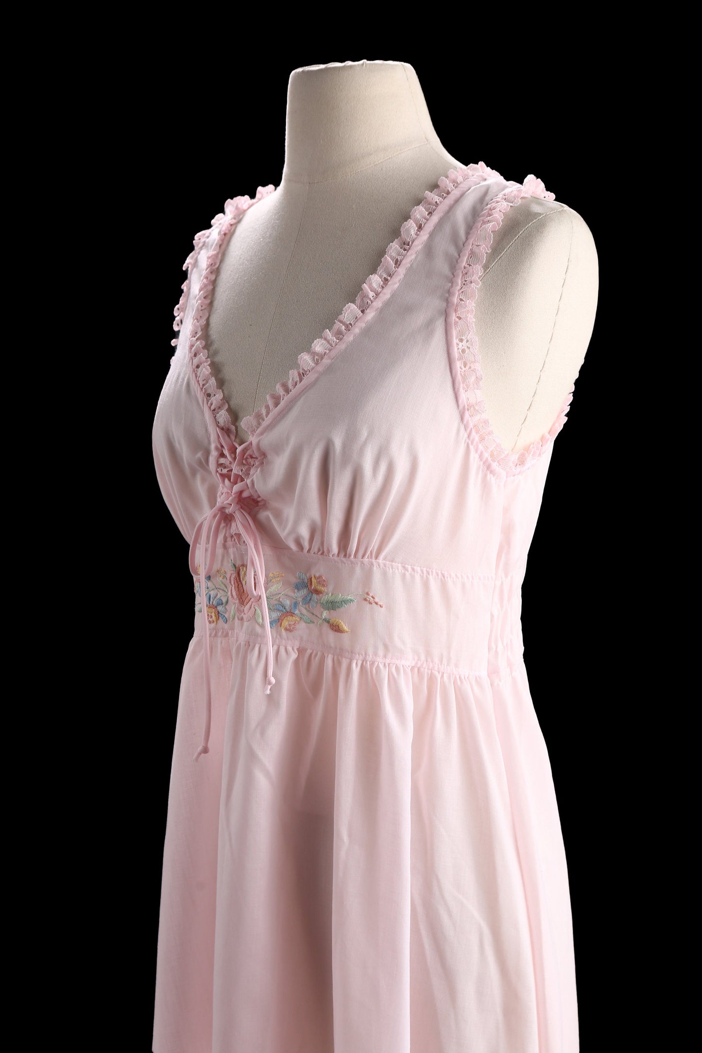 Vintage Women Pink Slip Nightgown Dress