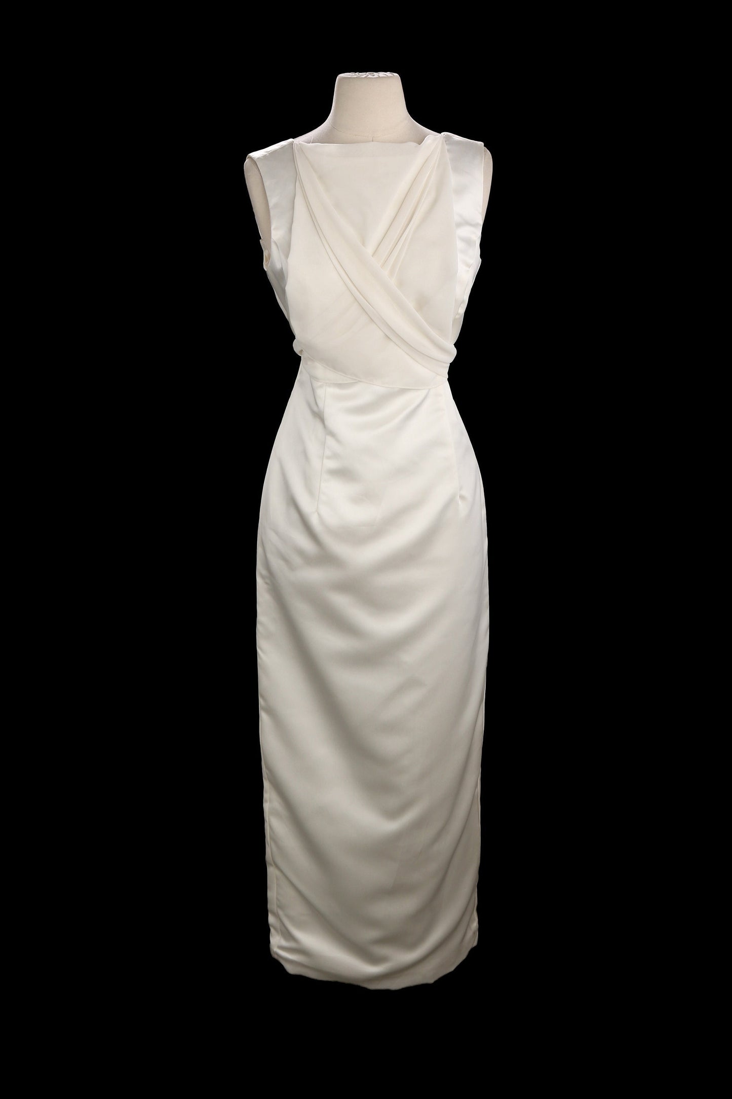 Vintage Women White Evening Dress by Scott McClintock / Made in USA / Size 8
