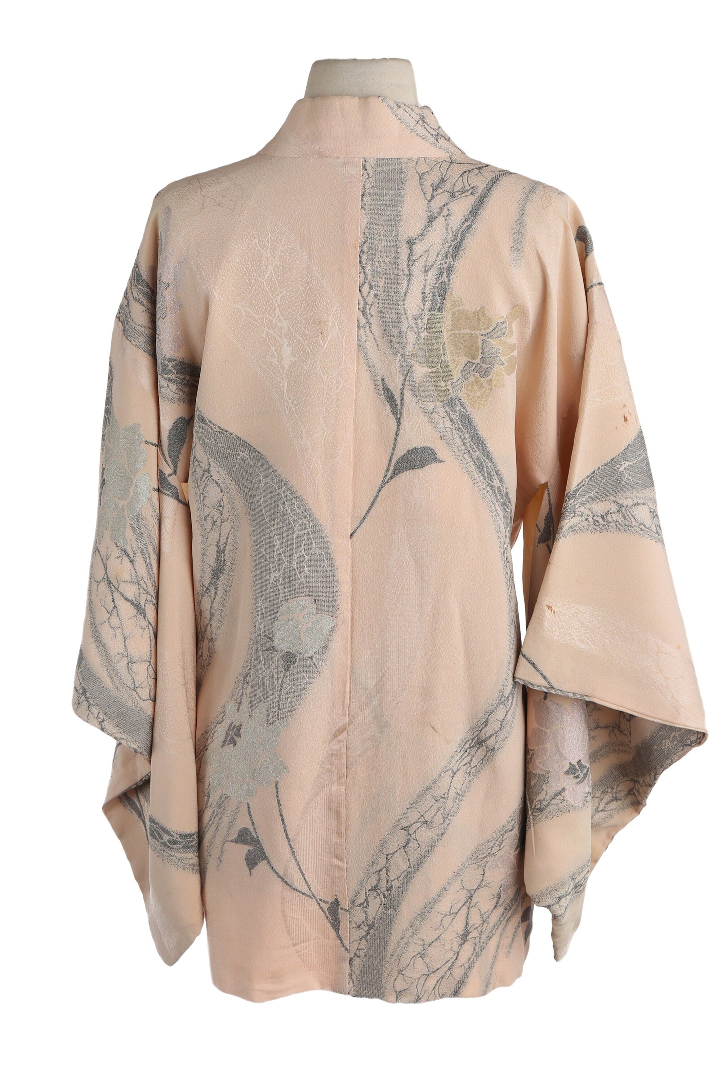 Pink Kimono Jacket with Floral Print Details