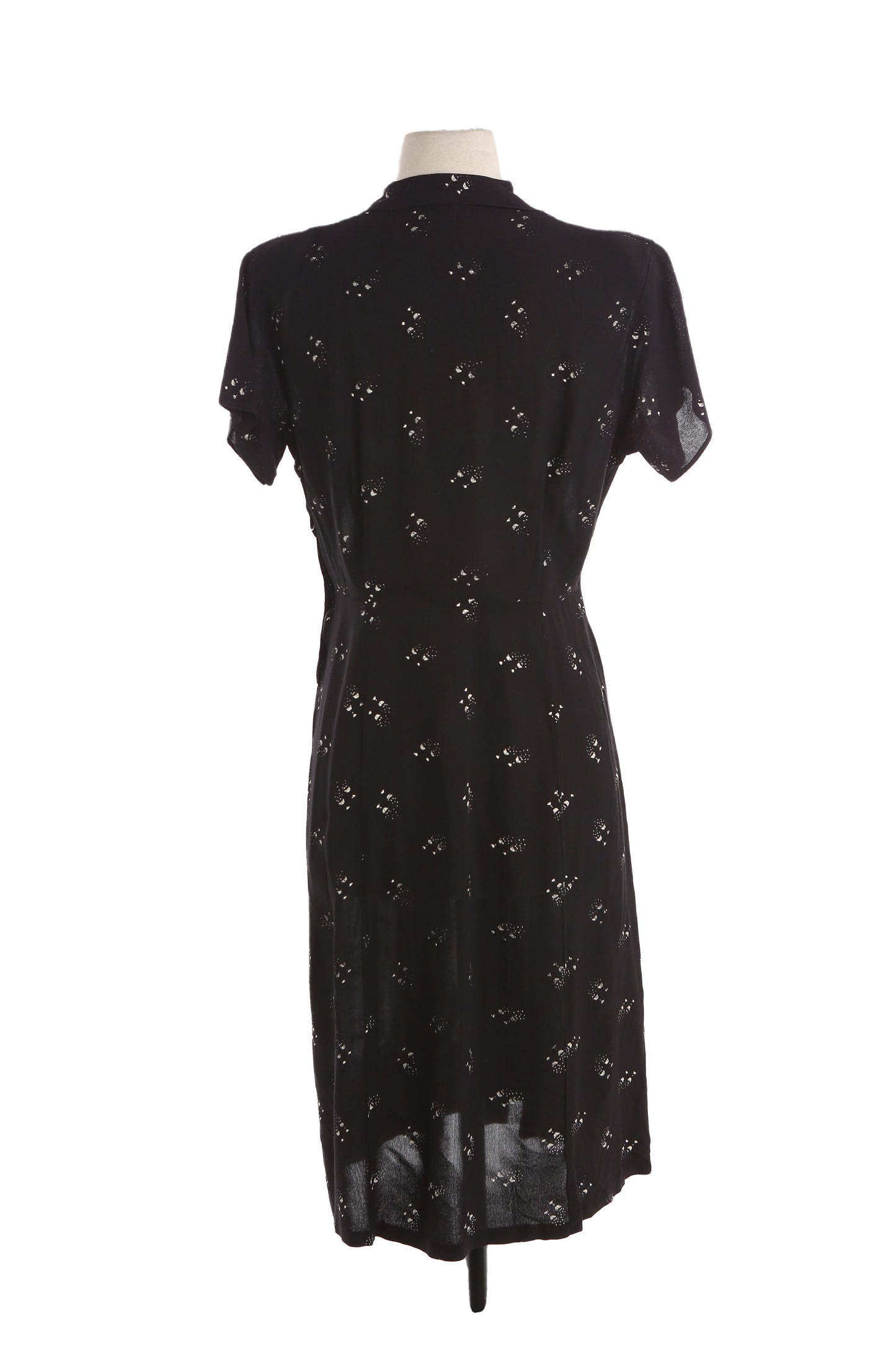 40s Women Black Casual Dress