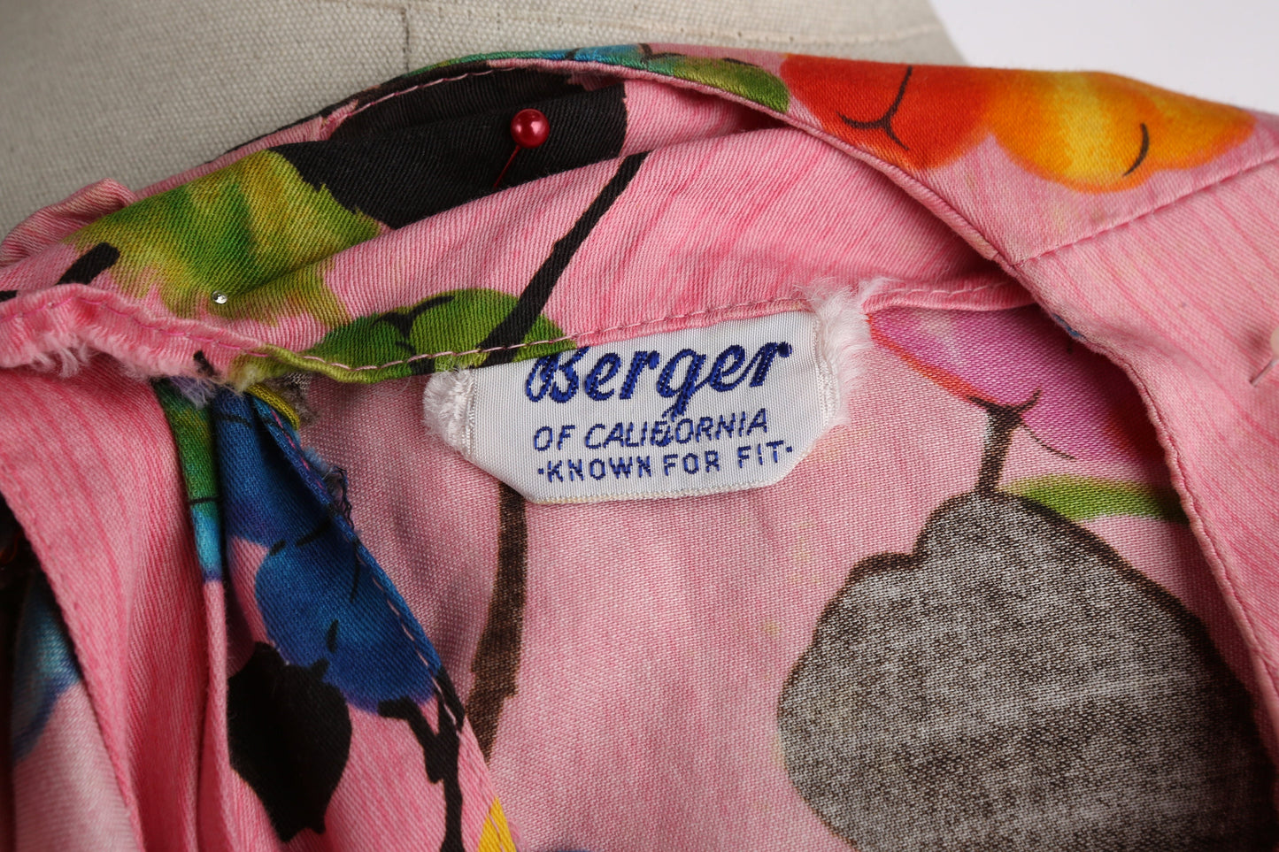 70s Women's Pink Floral Blouse