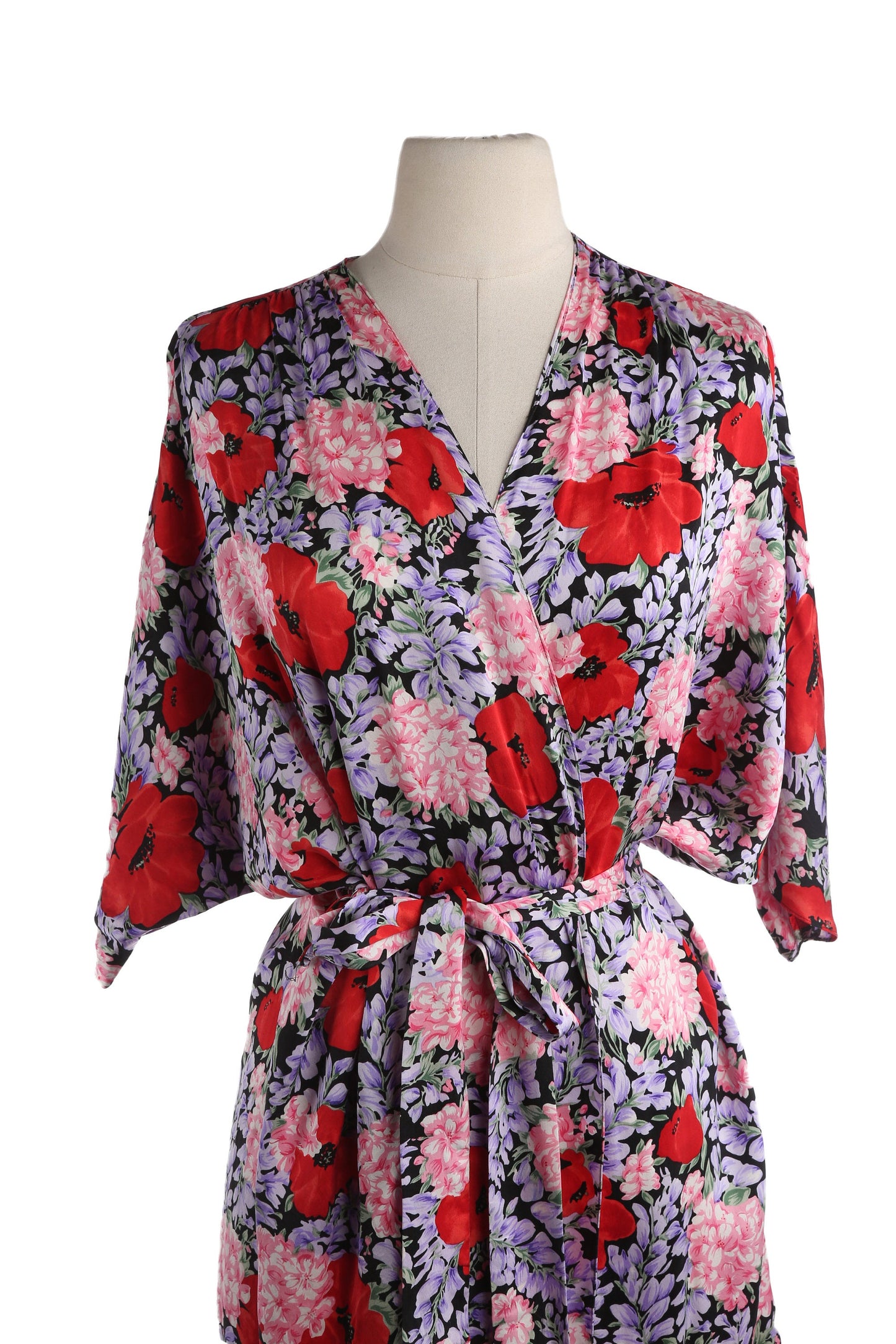 Women's Floral Print Nightgown Robe - Era 1990s