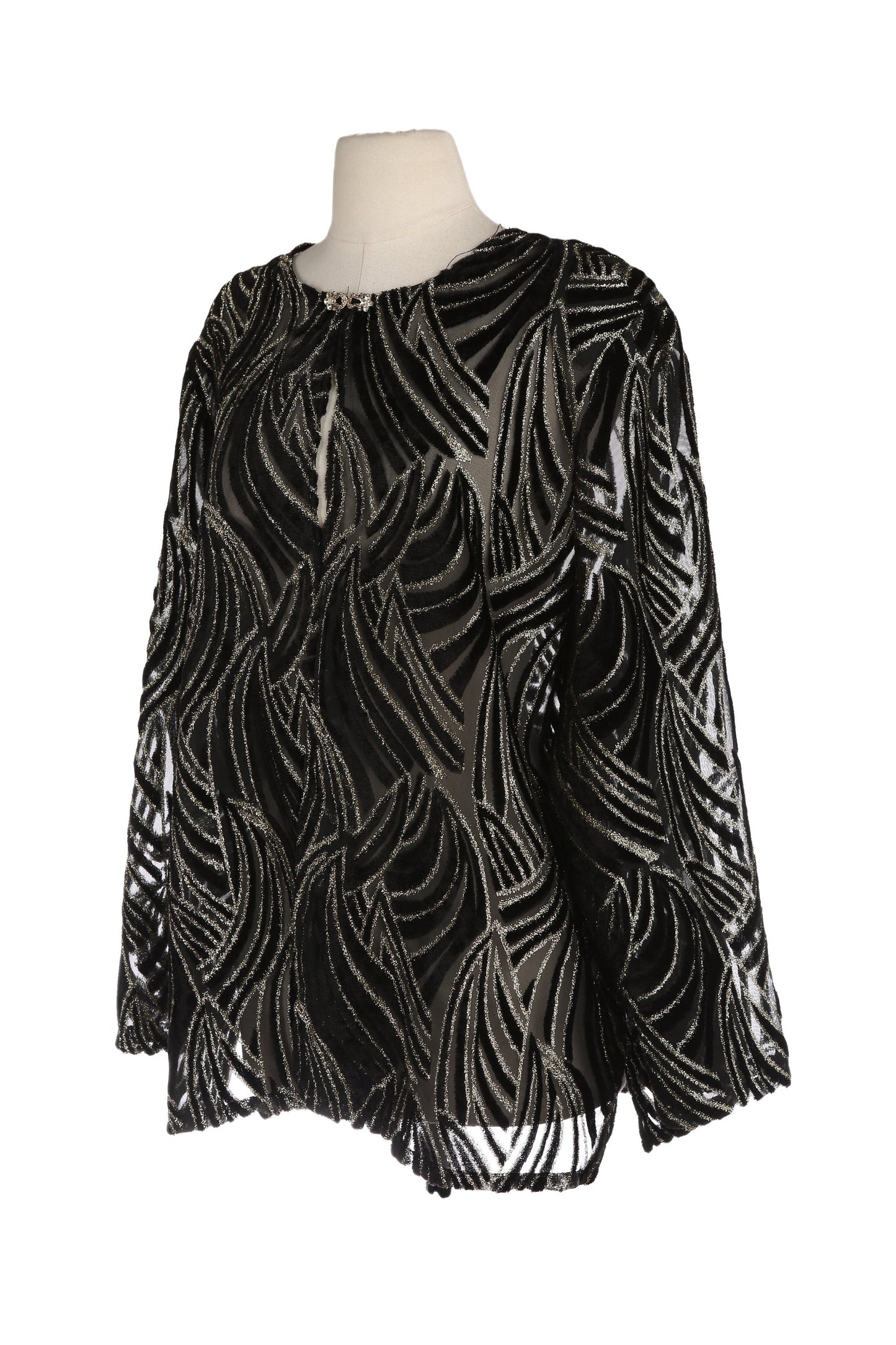 90s Women Metallic Poly evening Blouse