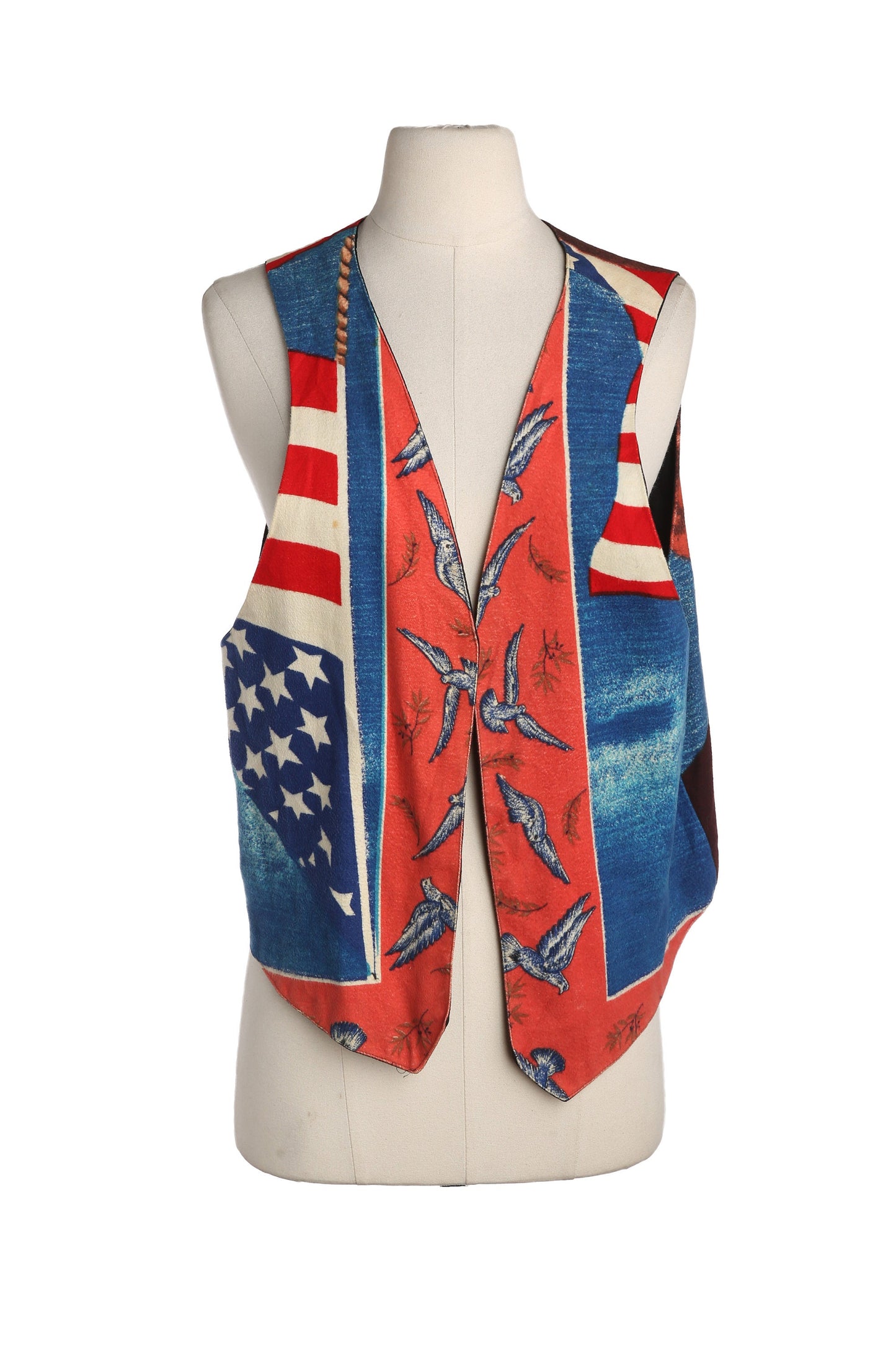 Vintage Costume Made Vest with Martin Luther King Jr. and US Flag Print