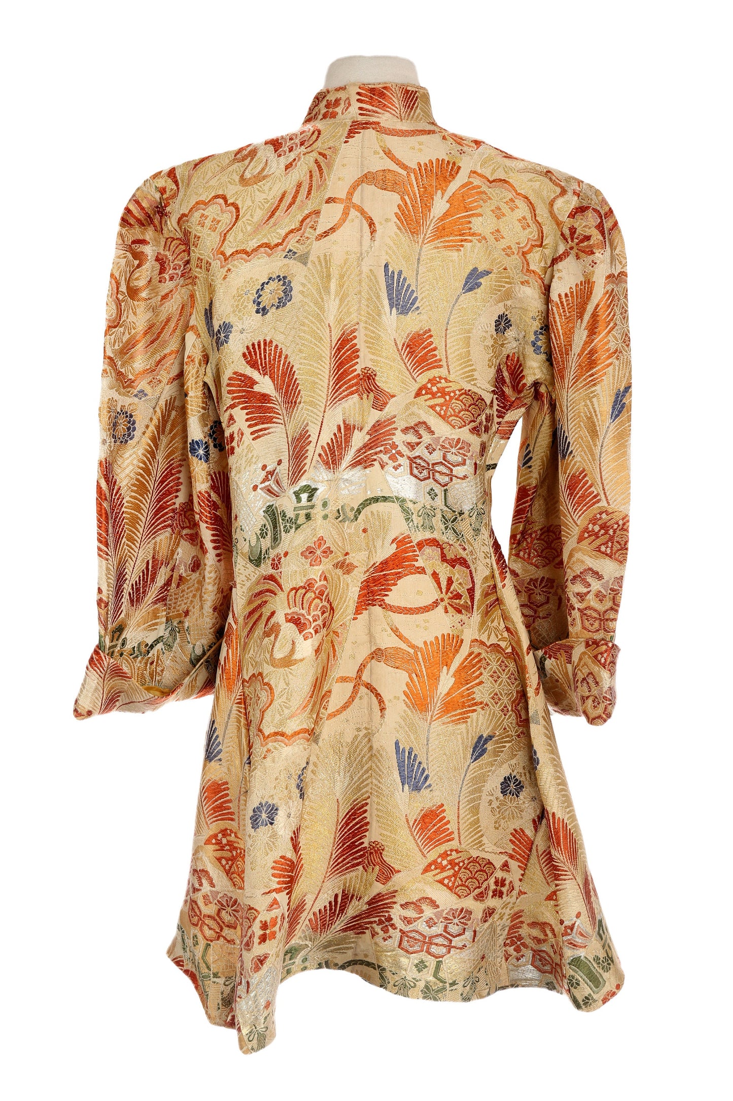 Vintage Brocade Beige Tunic Jacket