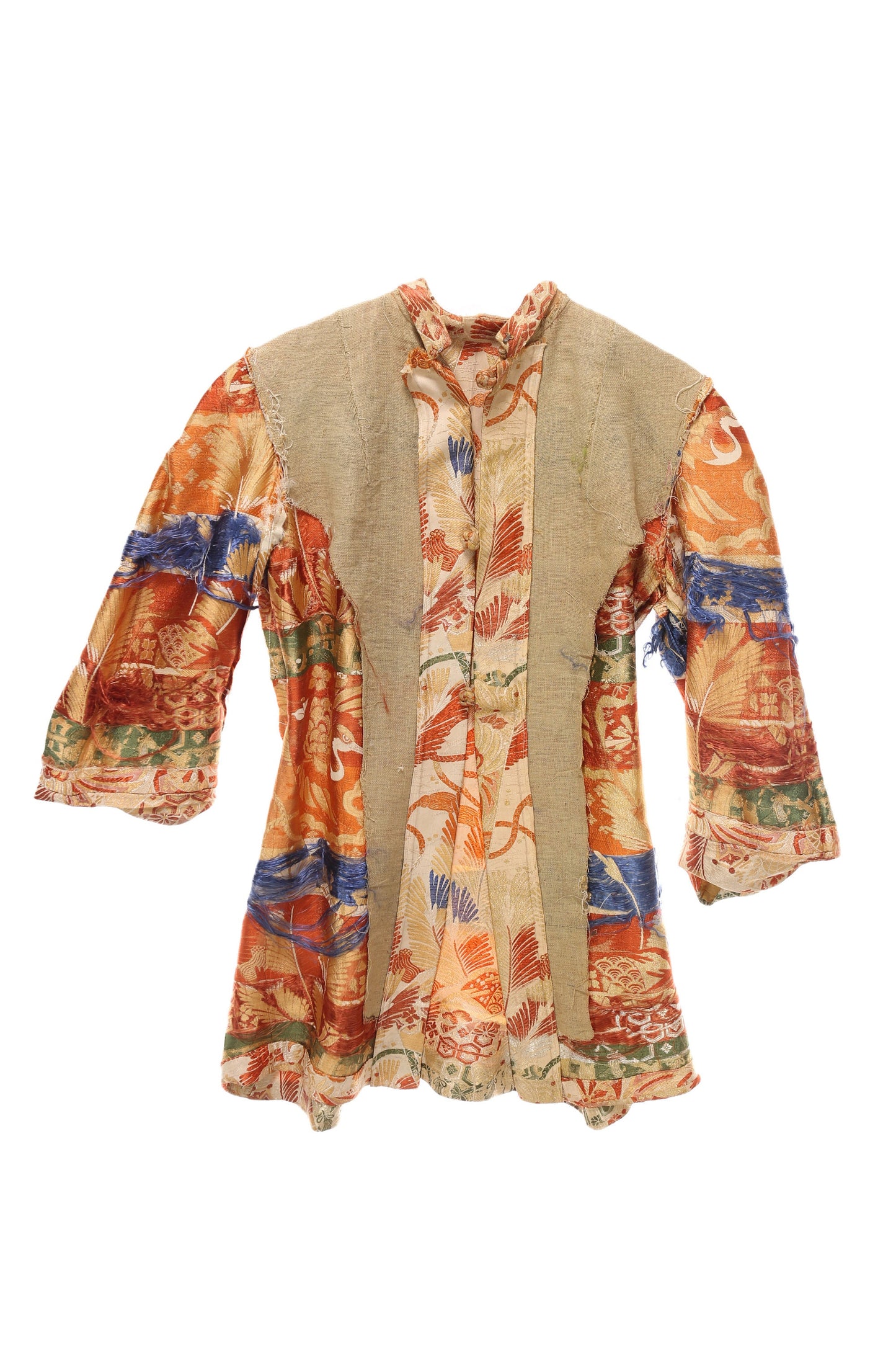 Vintage Brocade Beige Tunic Jacket