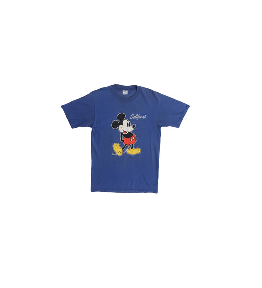 Vintage Mickey Mouse Blue Graphic T-shirt