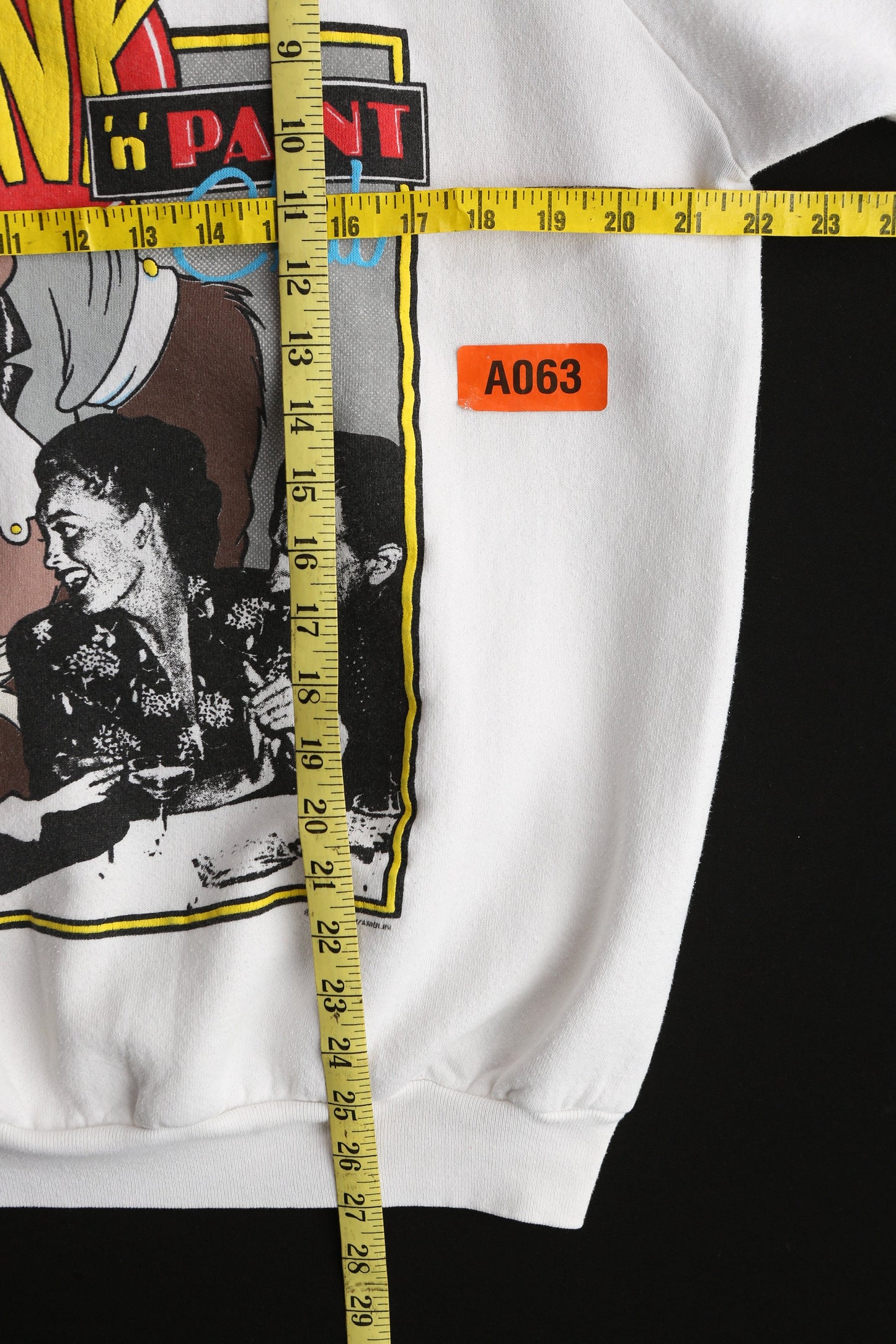 Vintage Cartoon White Graphic Sweatshirt / Ink N Paint Club Print