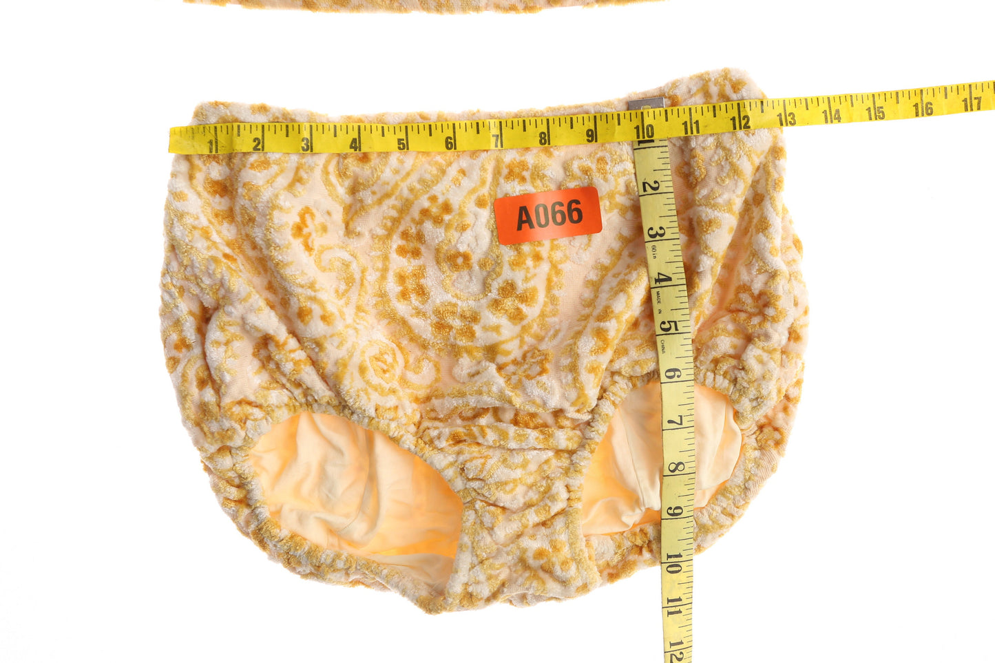 Vintage 2 Piece Beach Suit / Terrycloth with Paisley Pattern / Estimated Era 1960s - 1970s