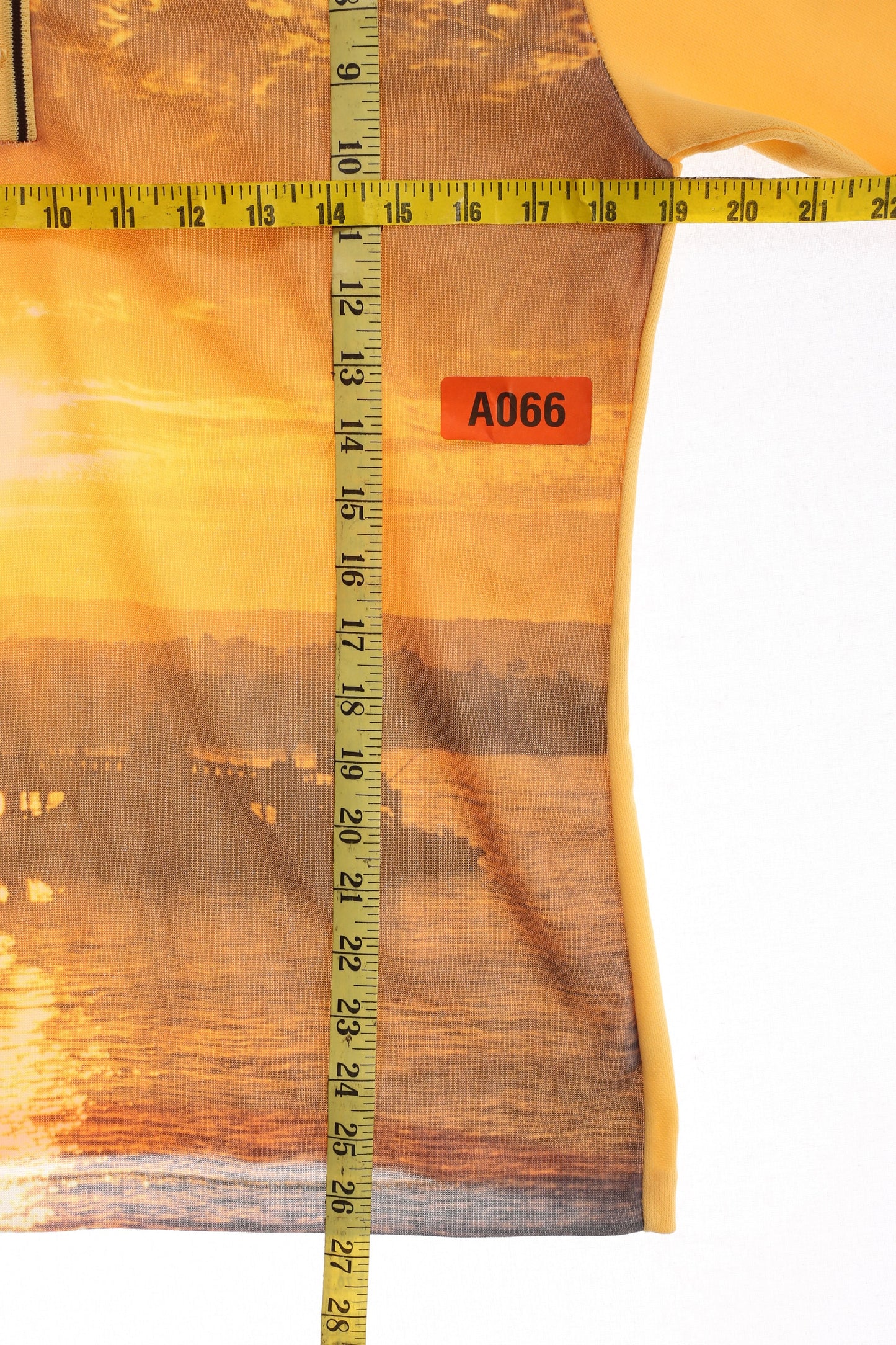 70s Geographic Print Short Sleeve Polyester Mod Shirt