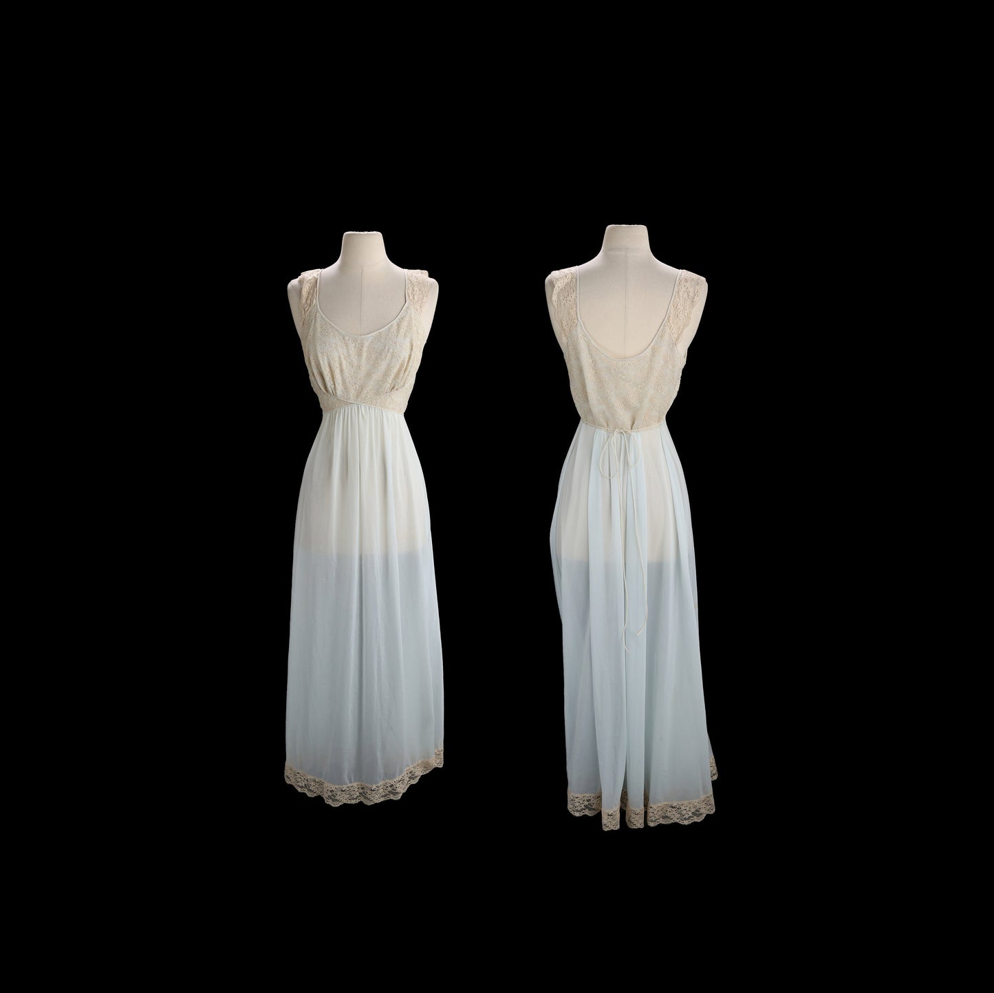 Vintage Women Blue Slip Nightgown Dress