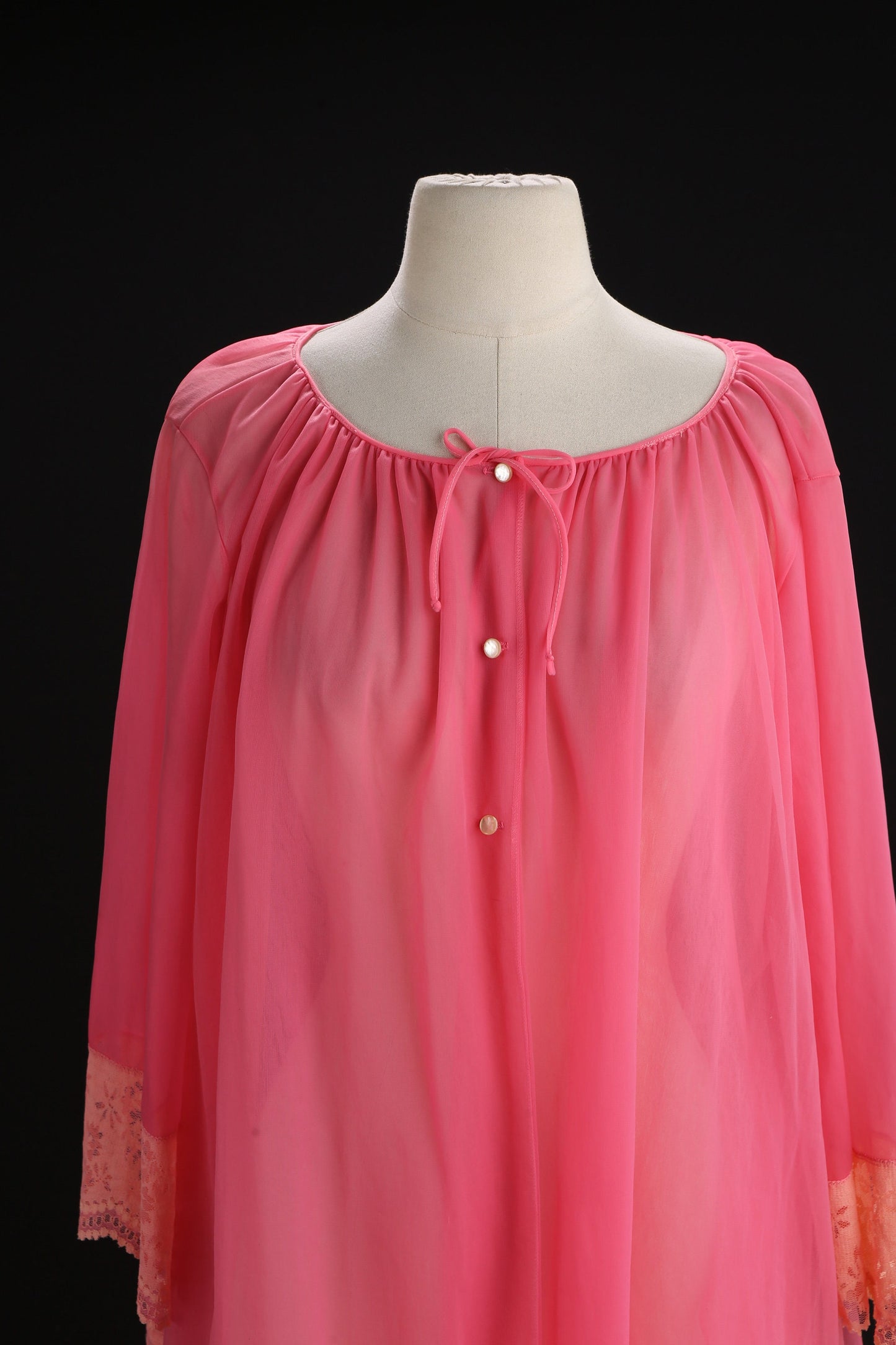 Vintage Women Pink Nightgown Blouse
