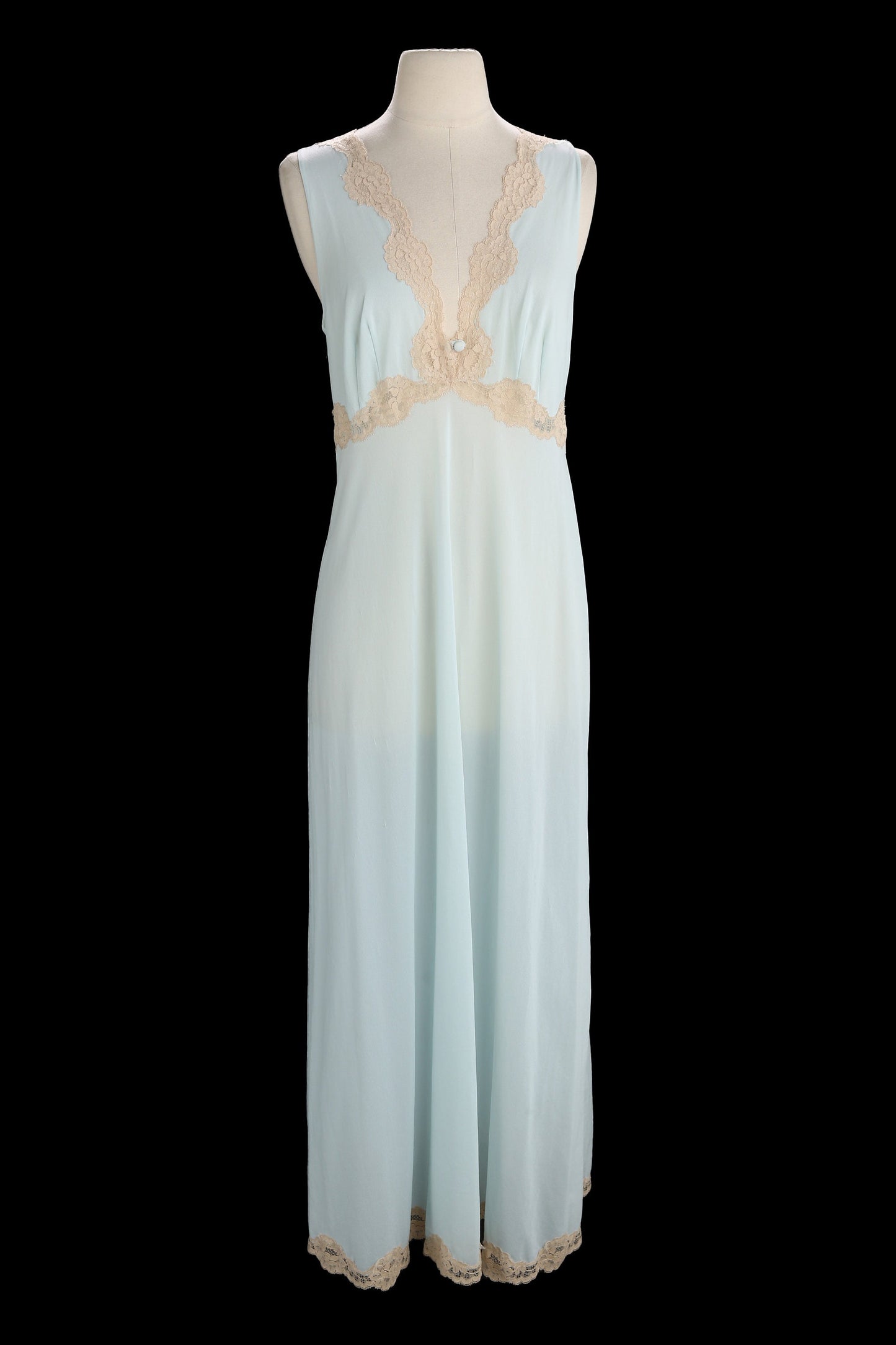 Vintage Nightgown Sleeping Blue Set / Dress and Robe