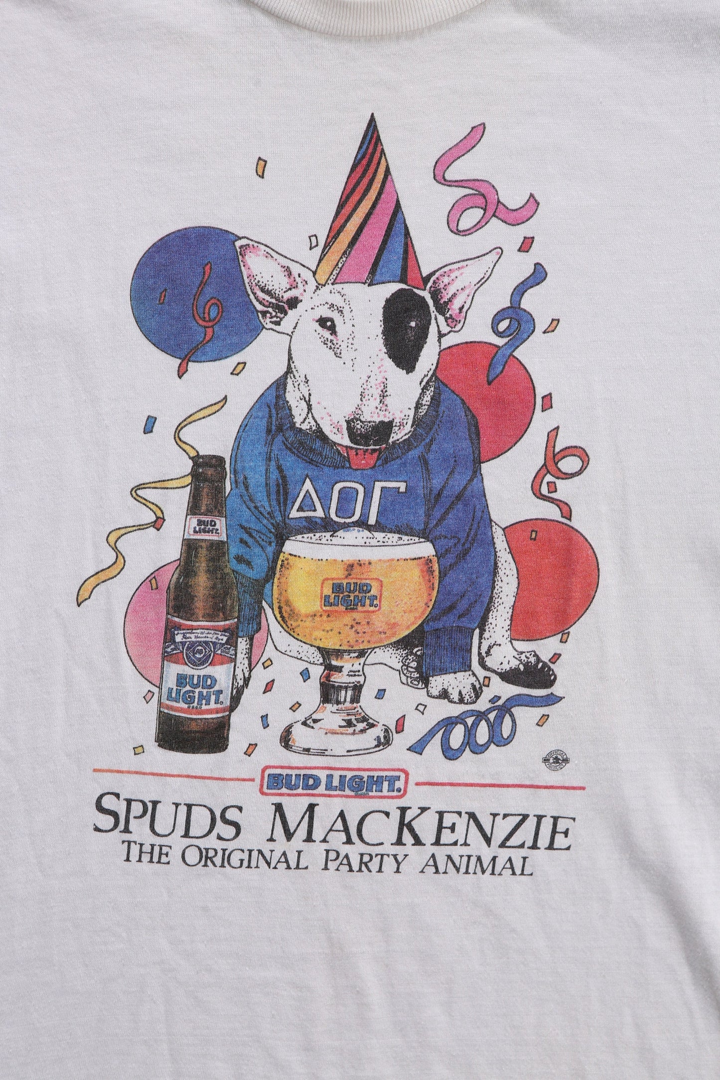 Vintage Spuds Macenzie Party White Graphic T-shirt