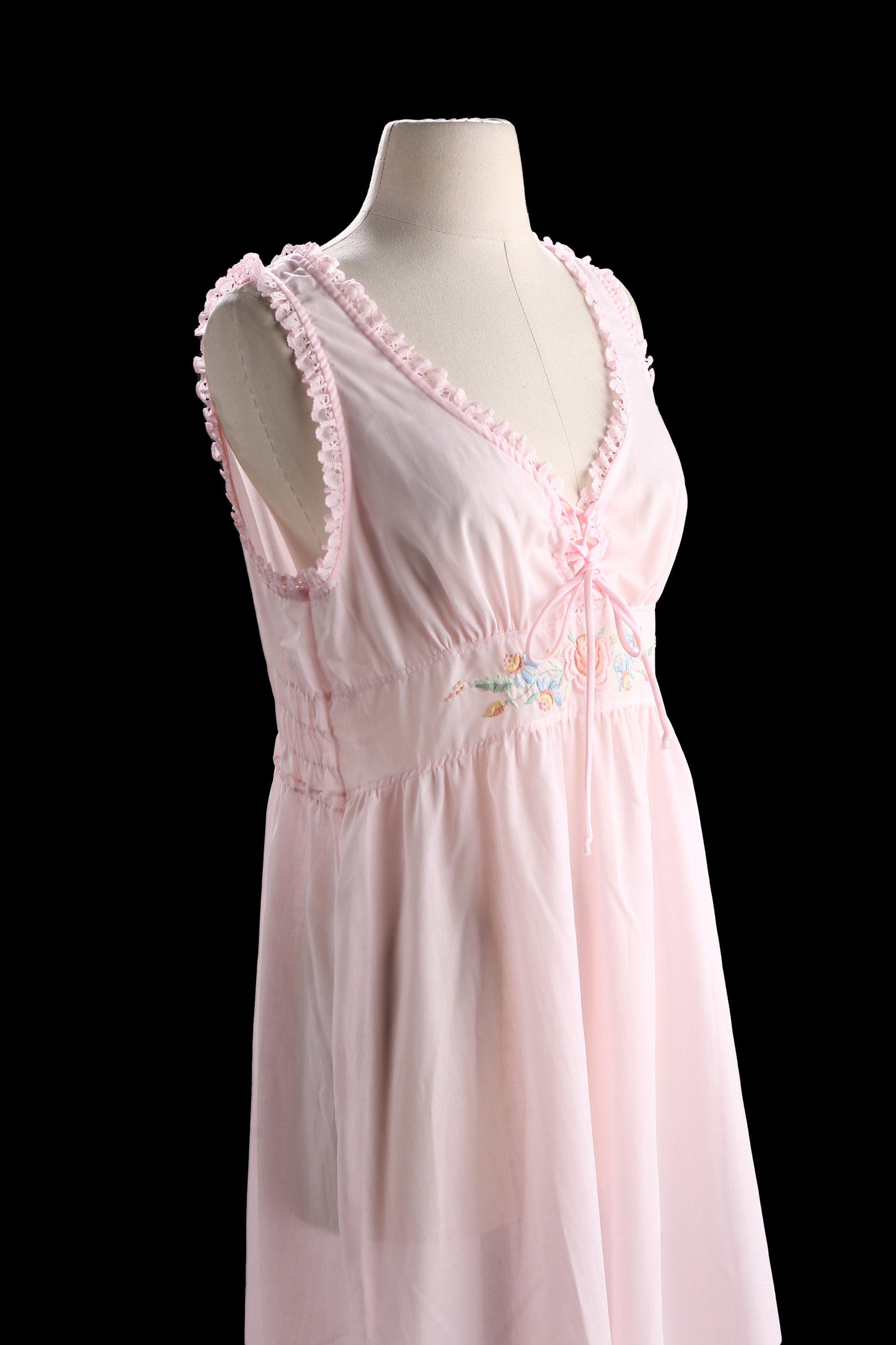 Vintage Women Pink Slip Nightgown Dress