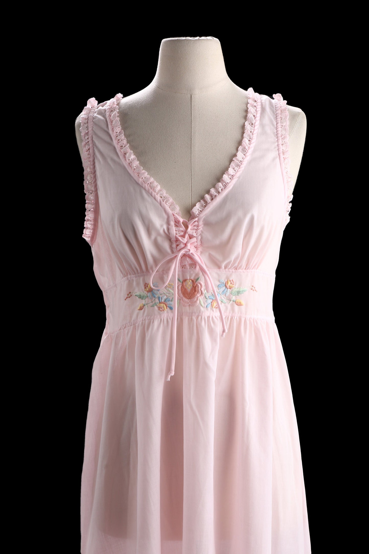 Vintage Women Pink Slip Nightgown Dress