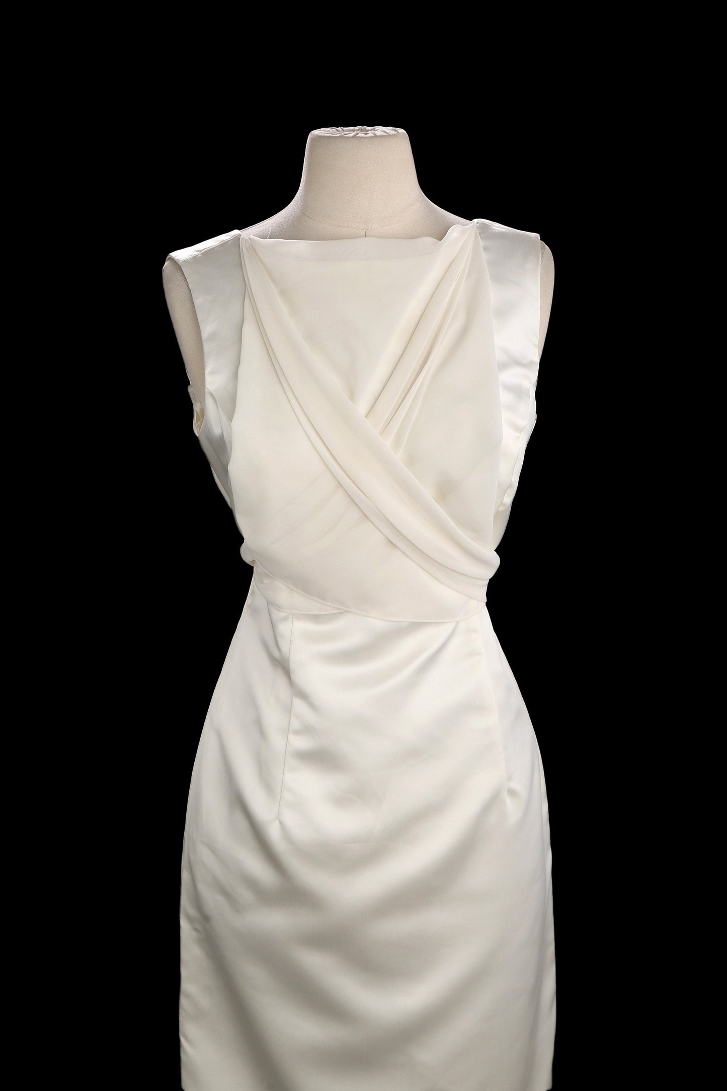 Vintage Women White Evening Dress by Scott McClintock / Made in USA / Size 8