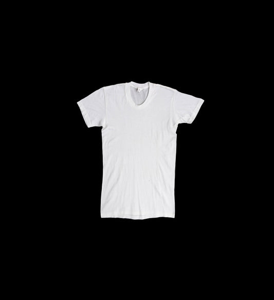 Vintage White Crew Neck T-shirt by Golden Comfort / Estimated Era 60s - 70s