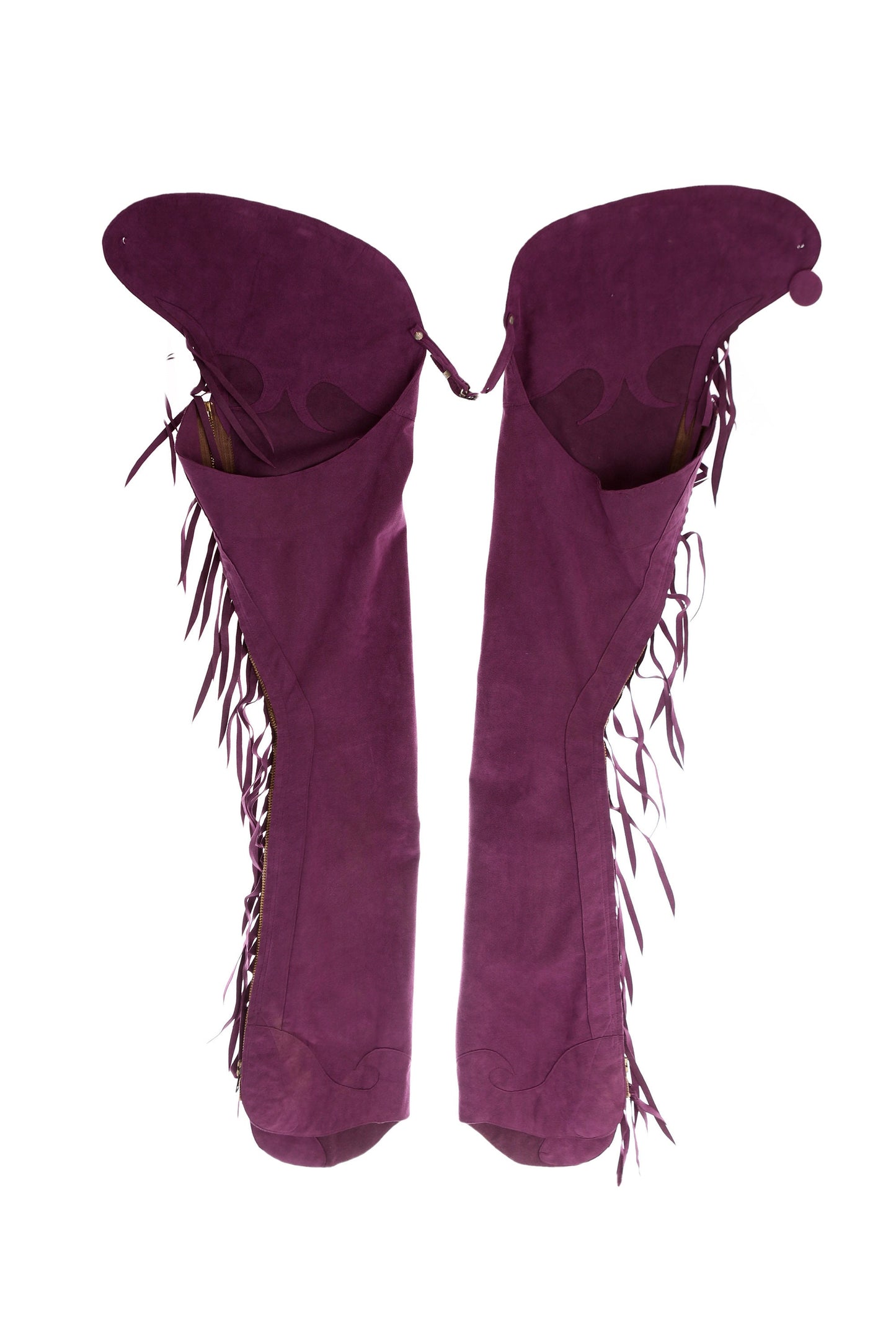 Vintage Women's Purple Suede Fringe Western Chaps