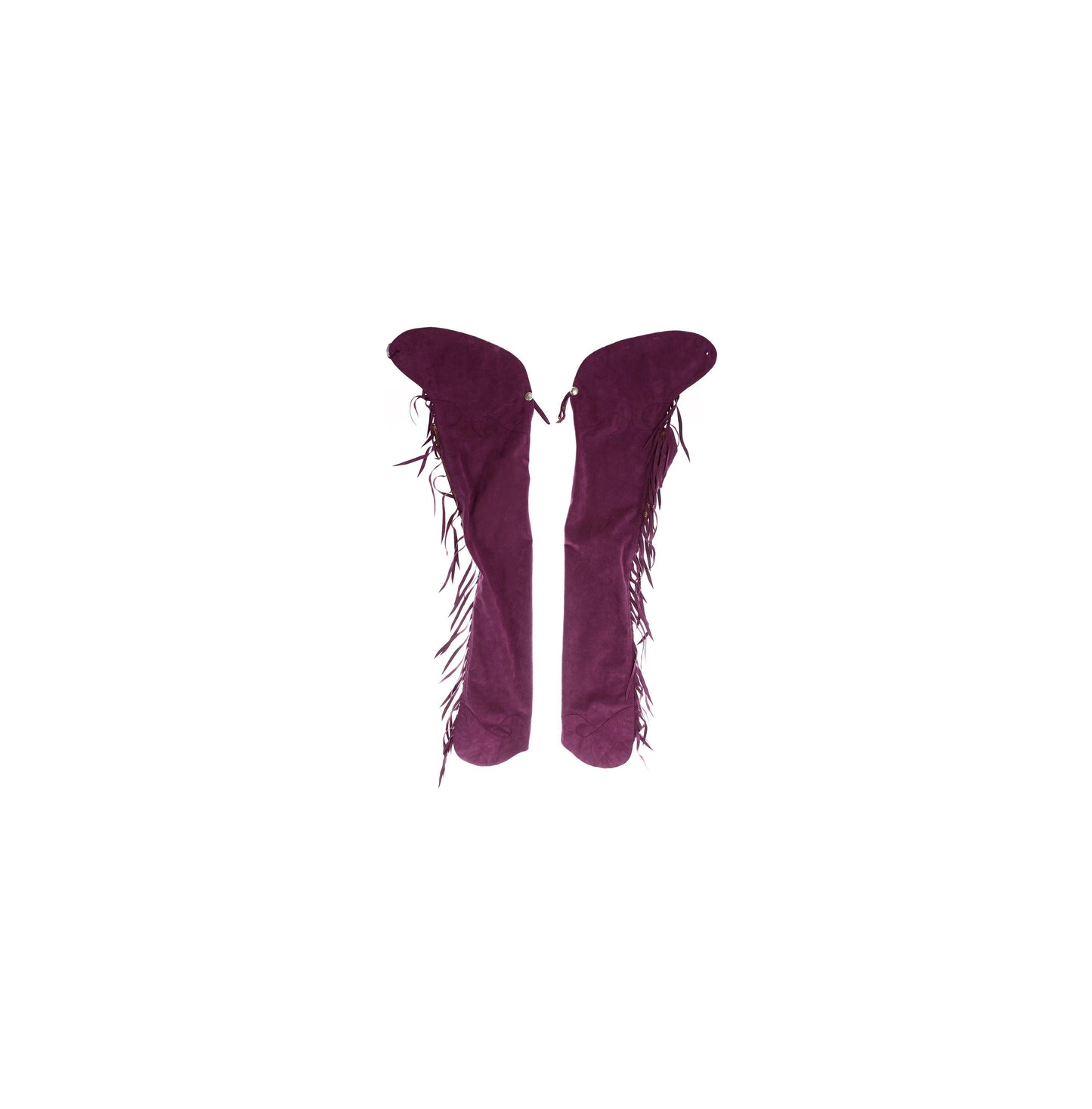 Vintage Women's Purple Suede Fringe Western Chaps