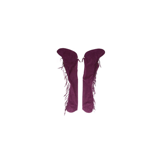 Vintage Women's Purple Suede Fringe Western Chaps
