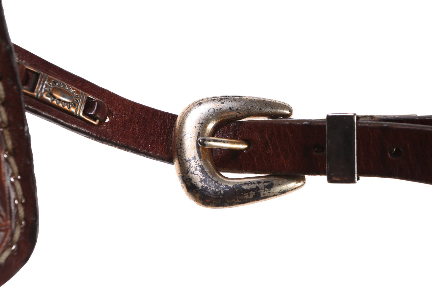 Vintage Tooled Leather Case with Belt Strap